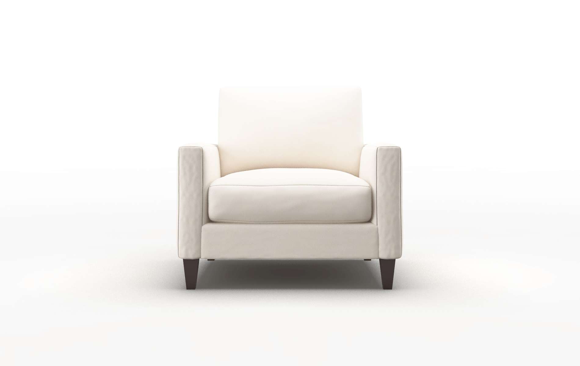 Cannes Blanche milky Chair Espresso Legs  1