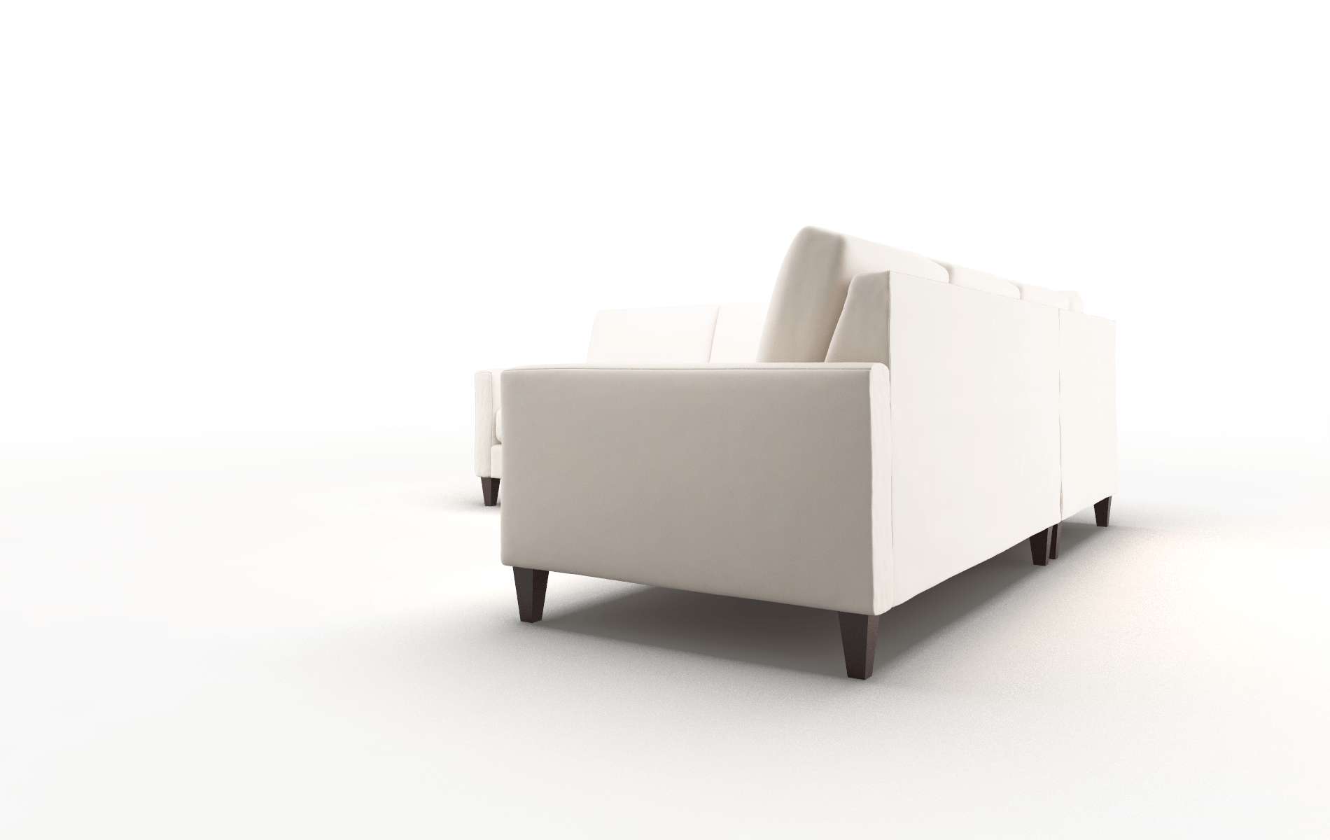Cannes Blanche Milky Sectional espresso legs 4