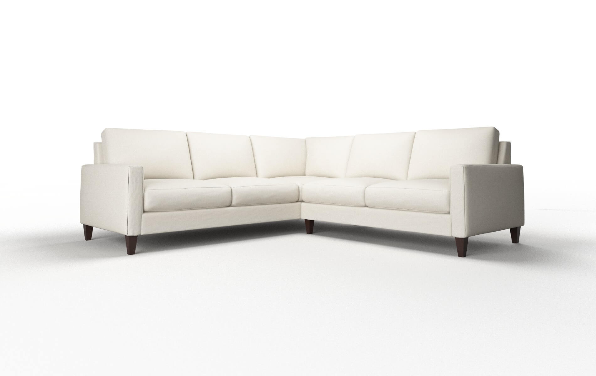 Cannes Bungalow ivory Sectional Espresso Legs  1