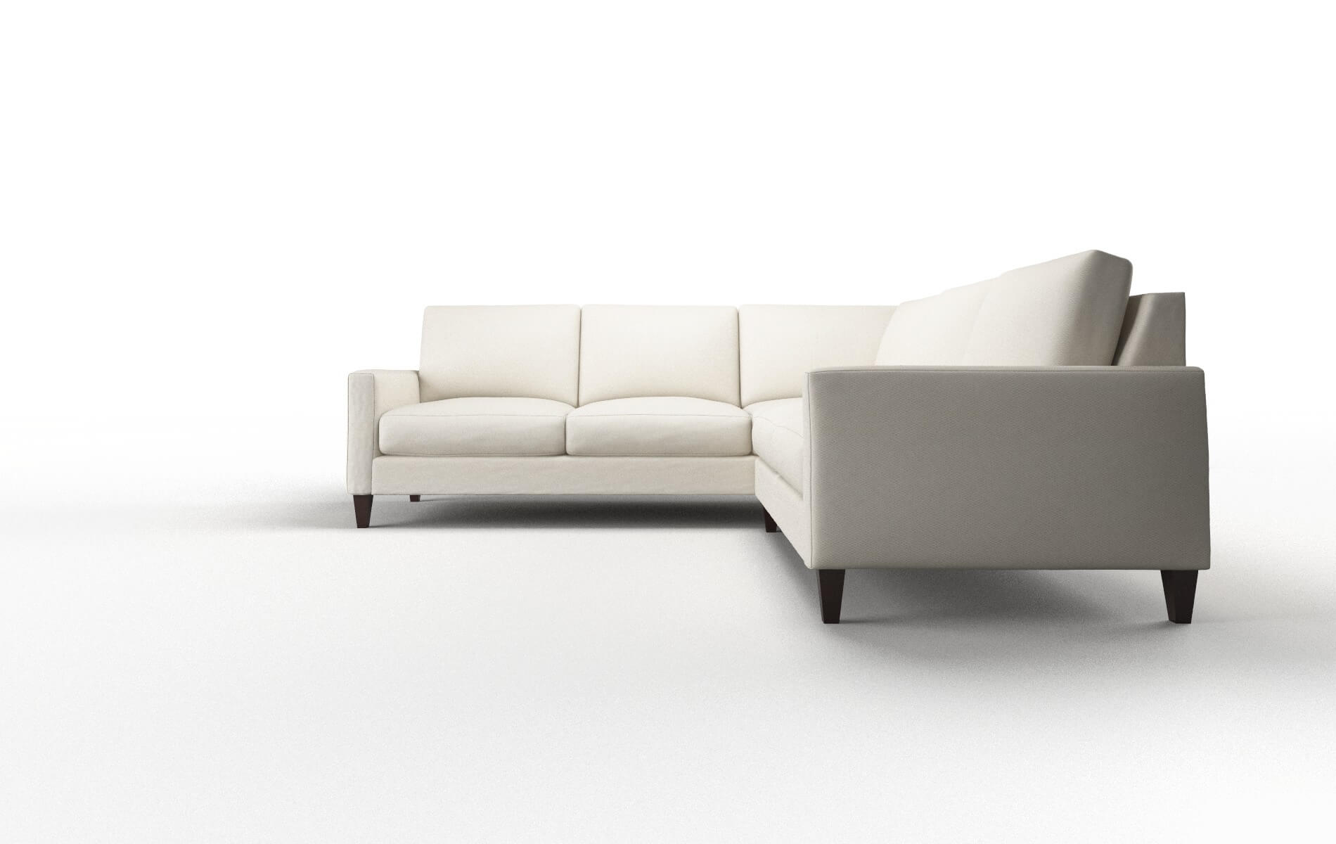 Cannes Bungalow Ivory Sectional espresso legs 5