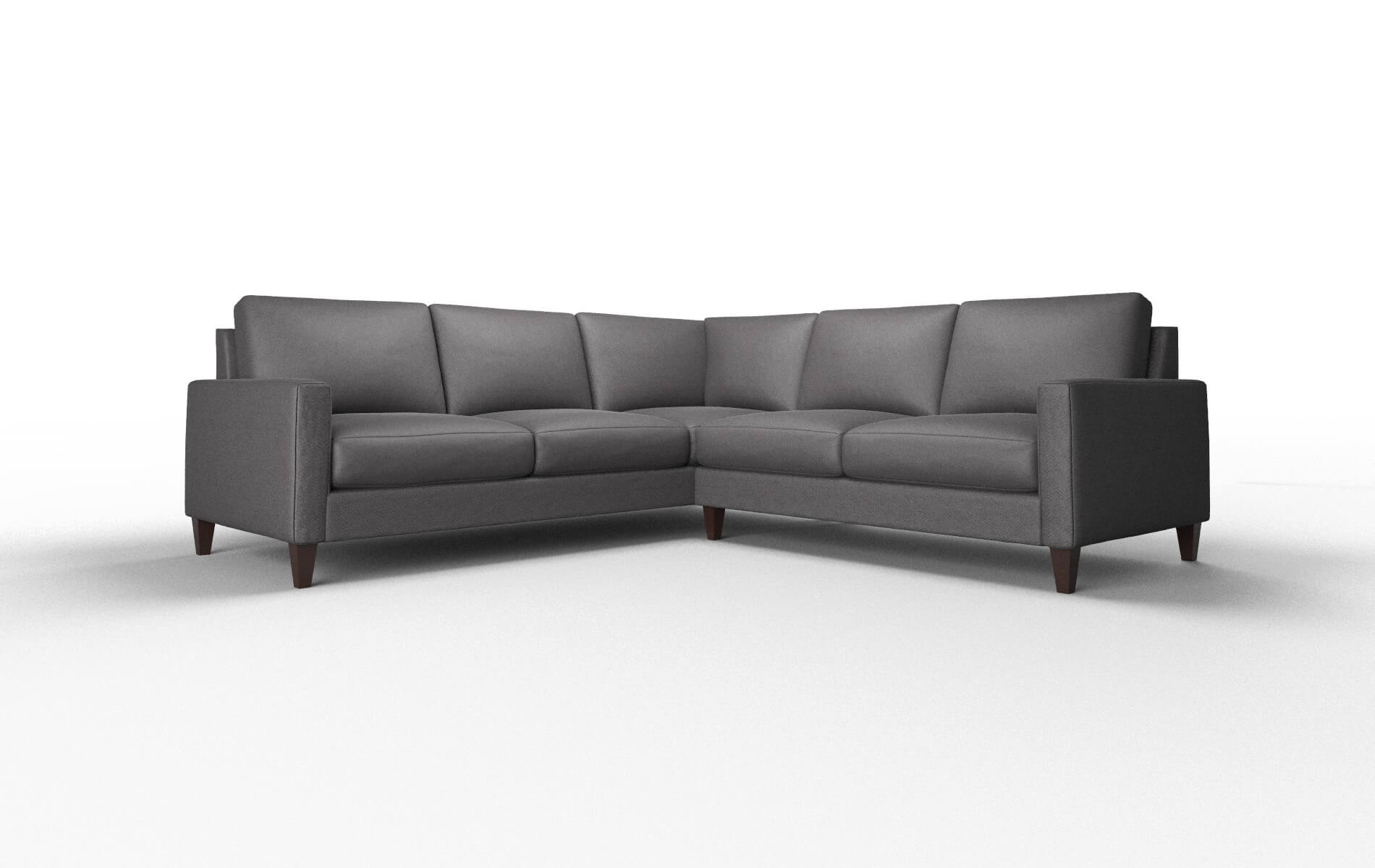 Cannes Catalina Charcoal Sectional espresso legs 1