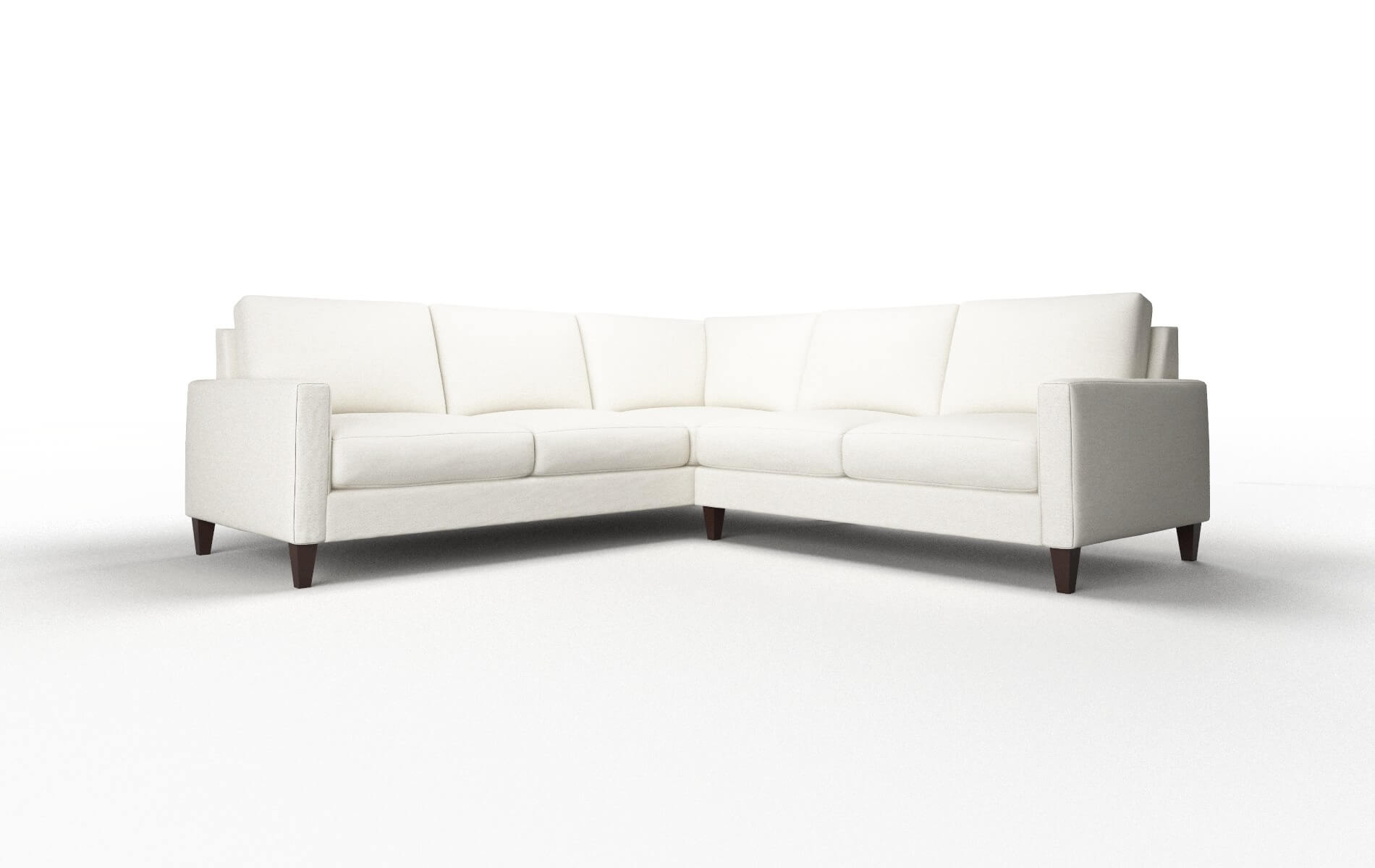 Cannes Catalina Ivory Sectional espresso legs 1