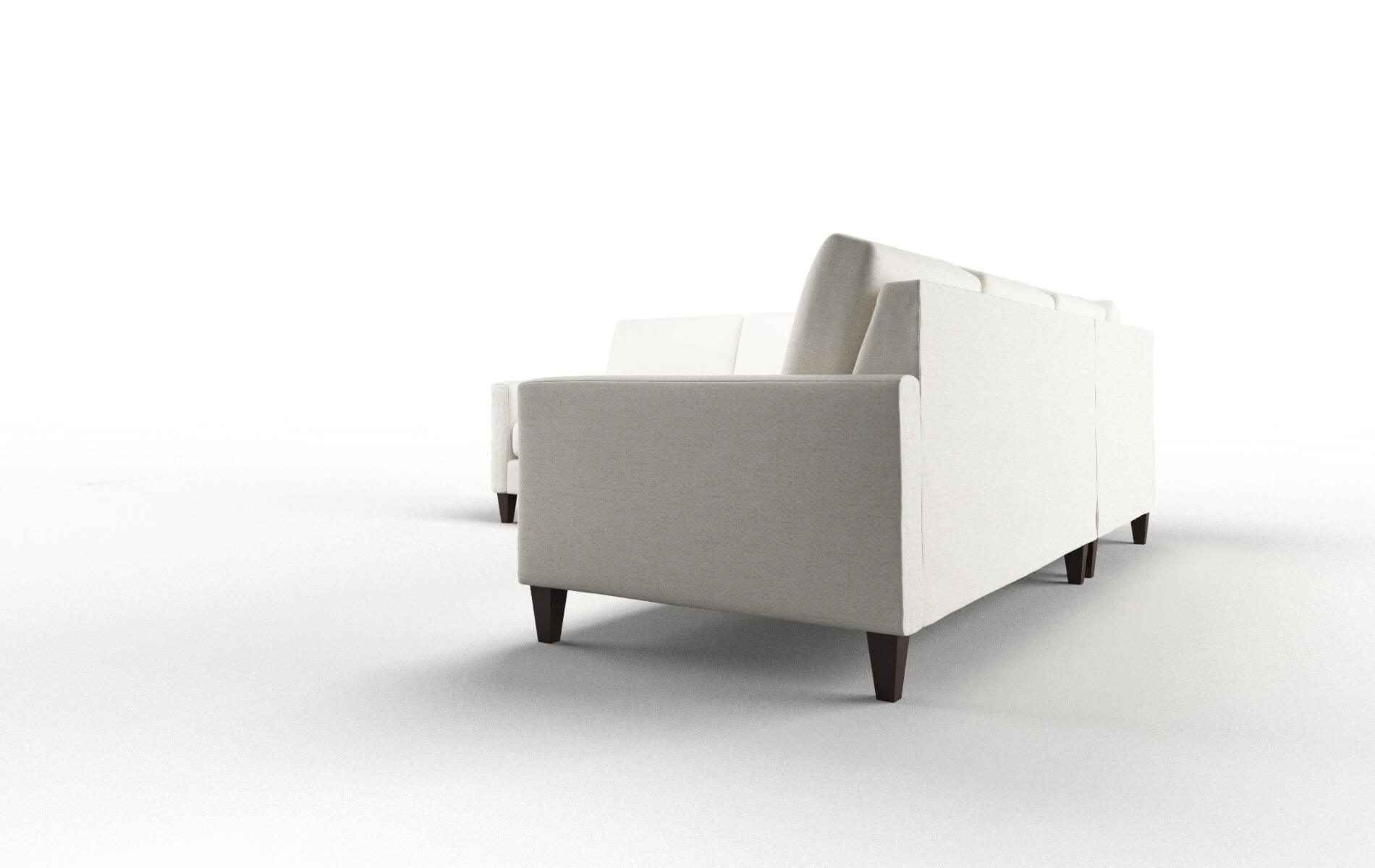 Cannes Catalina Ivory Sectional espresso legs 4