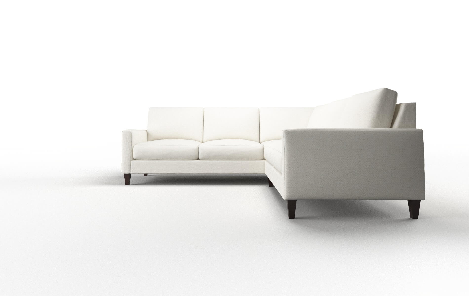 Cannes Catalina Ivory Sectional espresso legs 5