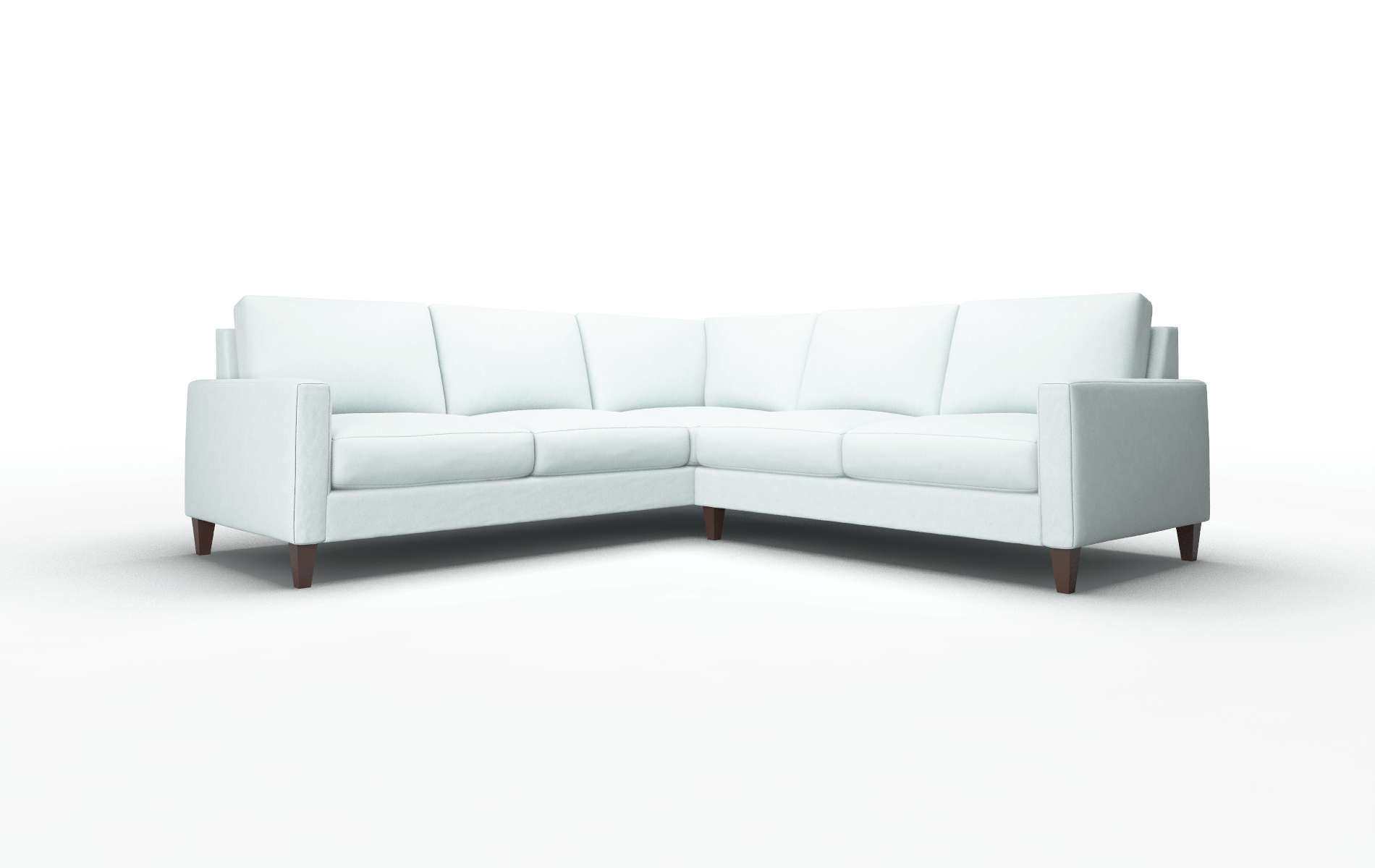 Cannes Clyde Cornflower Sectional espresso legs 1