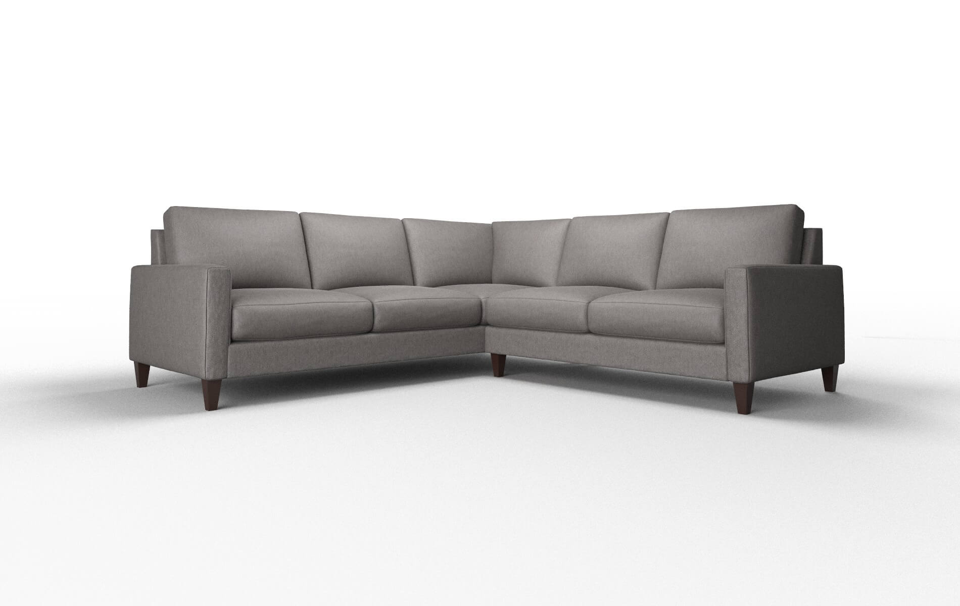 Cannes Cosmo Charcoal Sectional espresso legs 1