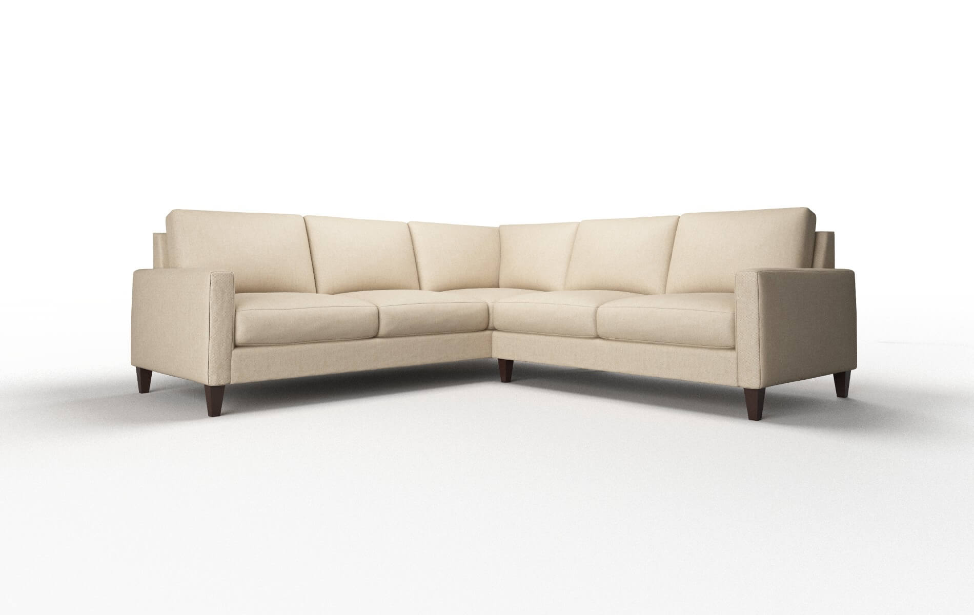 Cannes Cosmo Fawn Sectional espresso legs 1