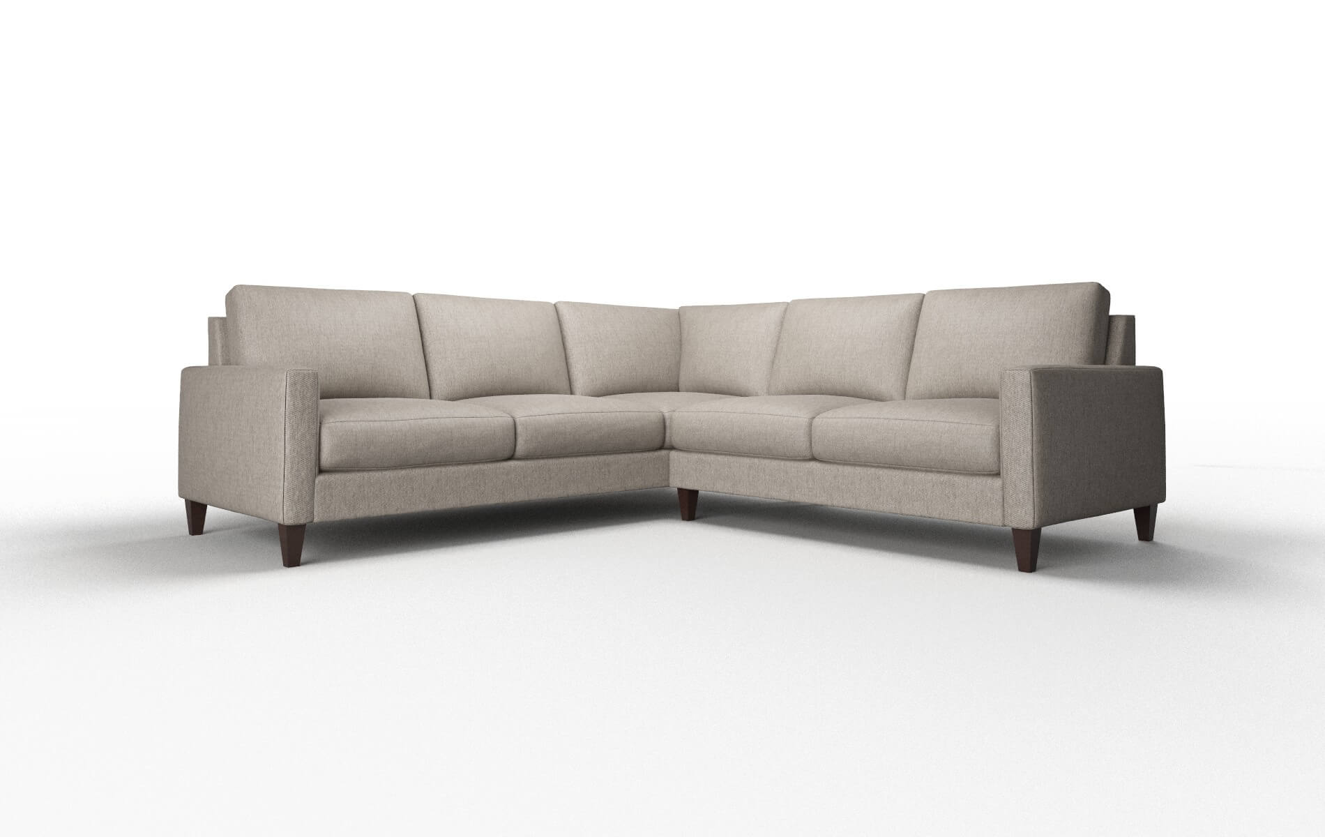 Cannes Cosmo Taupe Sectional espresso legs 1