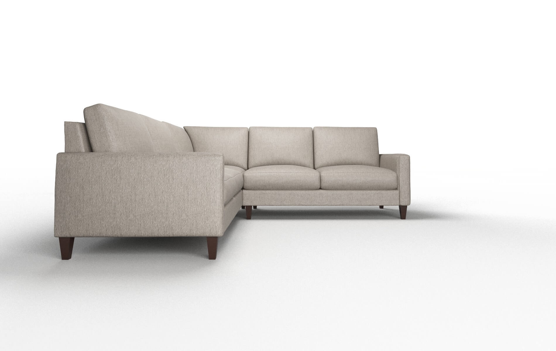 Cannes Cosmo Taupe Sectional espresso legs 2