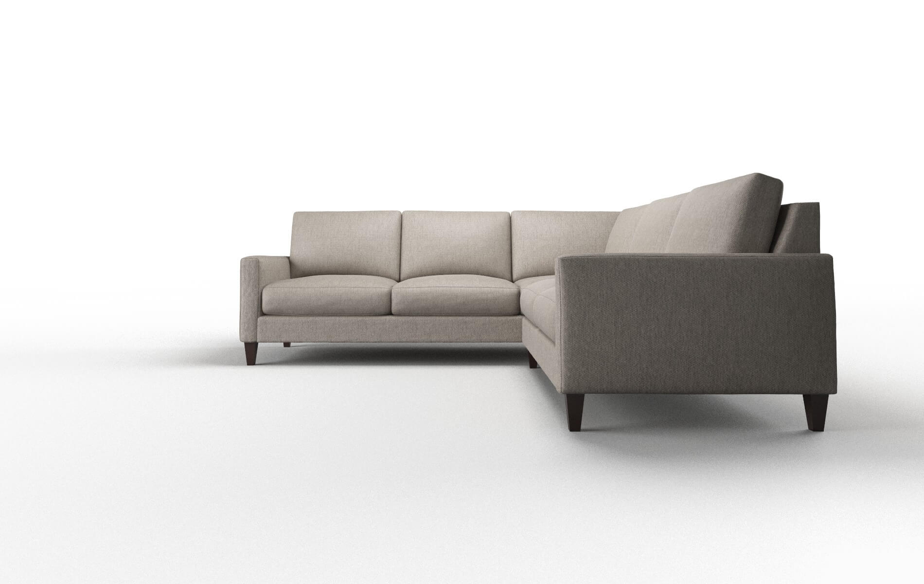 Cannes Cosmo Taupe Sectional espresso legs 5