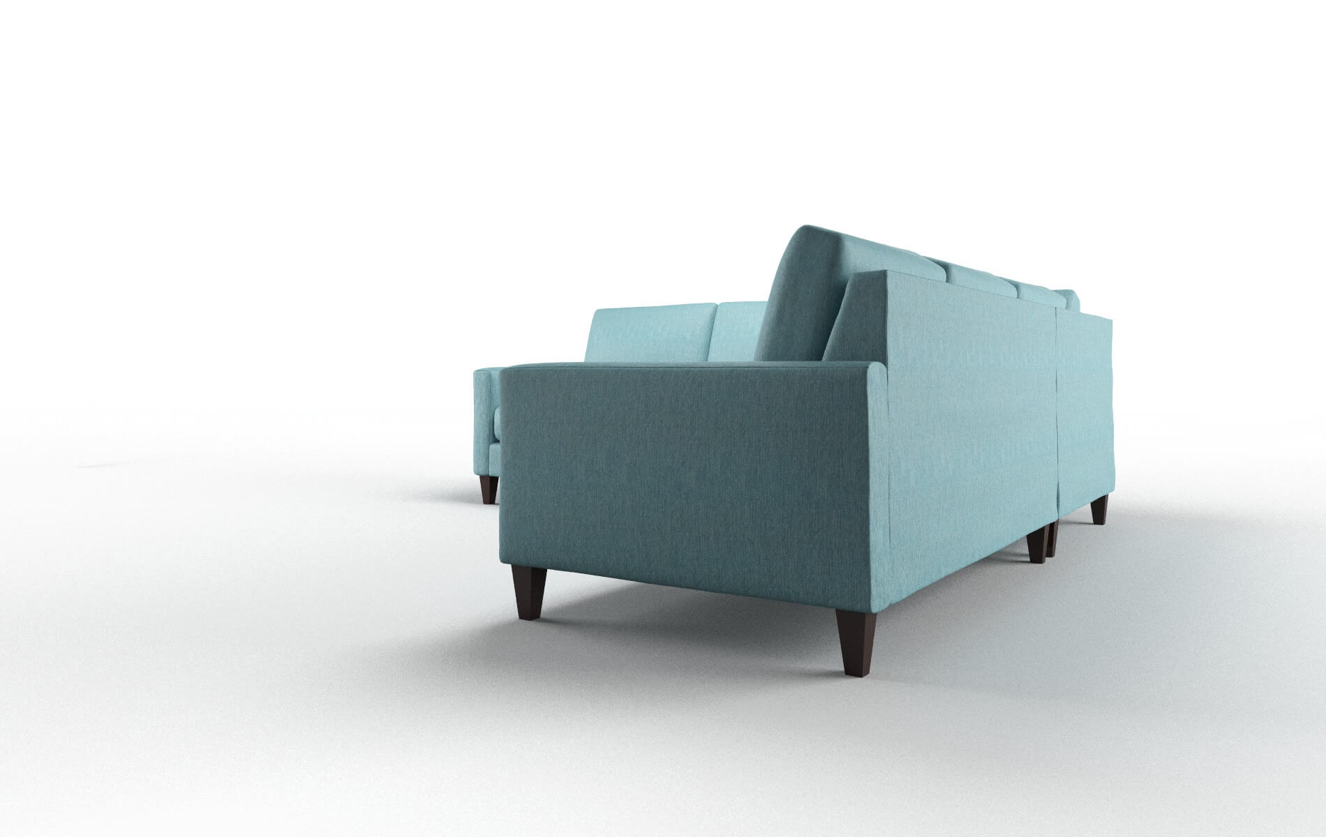 Cannes Cosmo Turquoise Sectional espresso legs 4