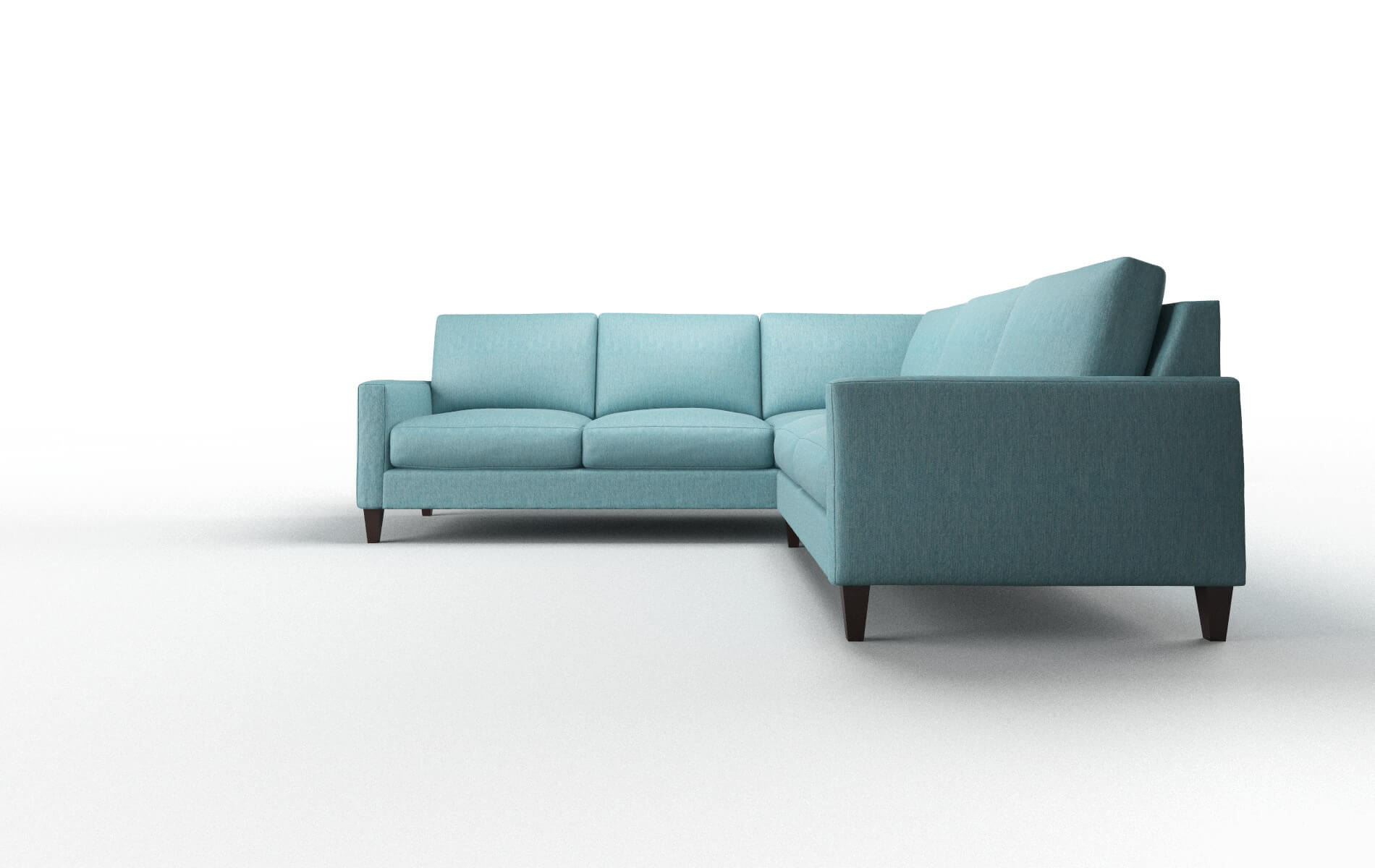 Cannes Cosmo Turquoise Sectional espresso legs 5