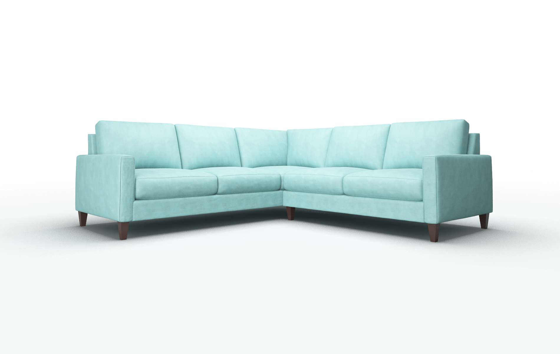 Cannes Curious Turquoise Sectional espresso legs 1