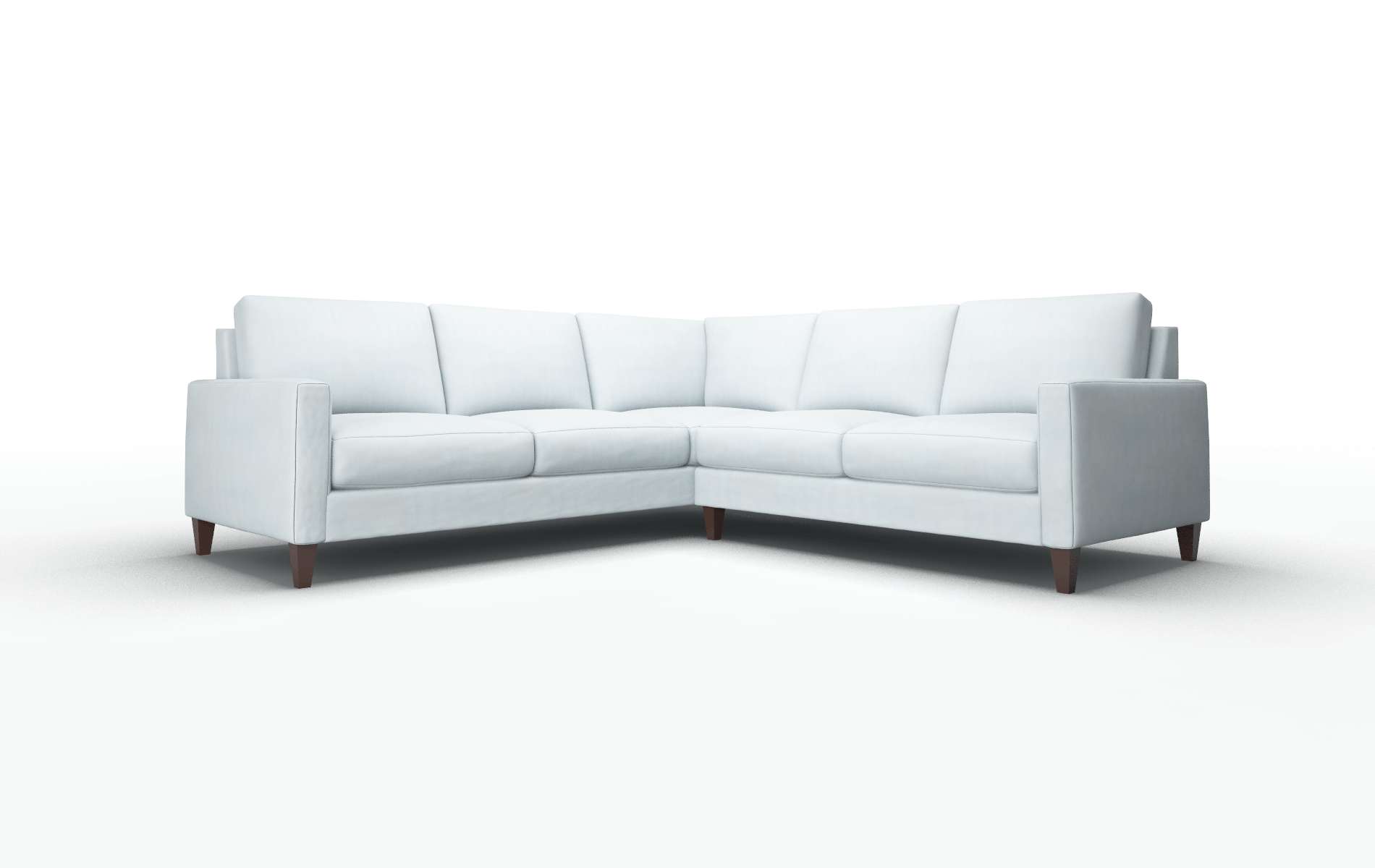 Cannes Hathaway Aqua Sectional espresso legs 1