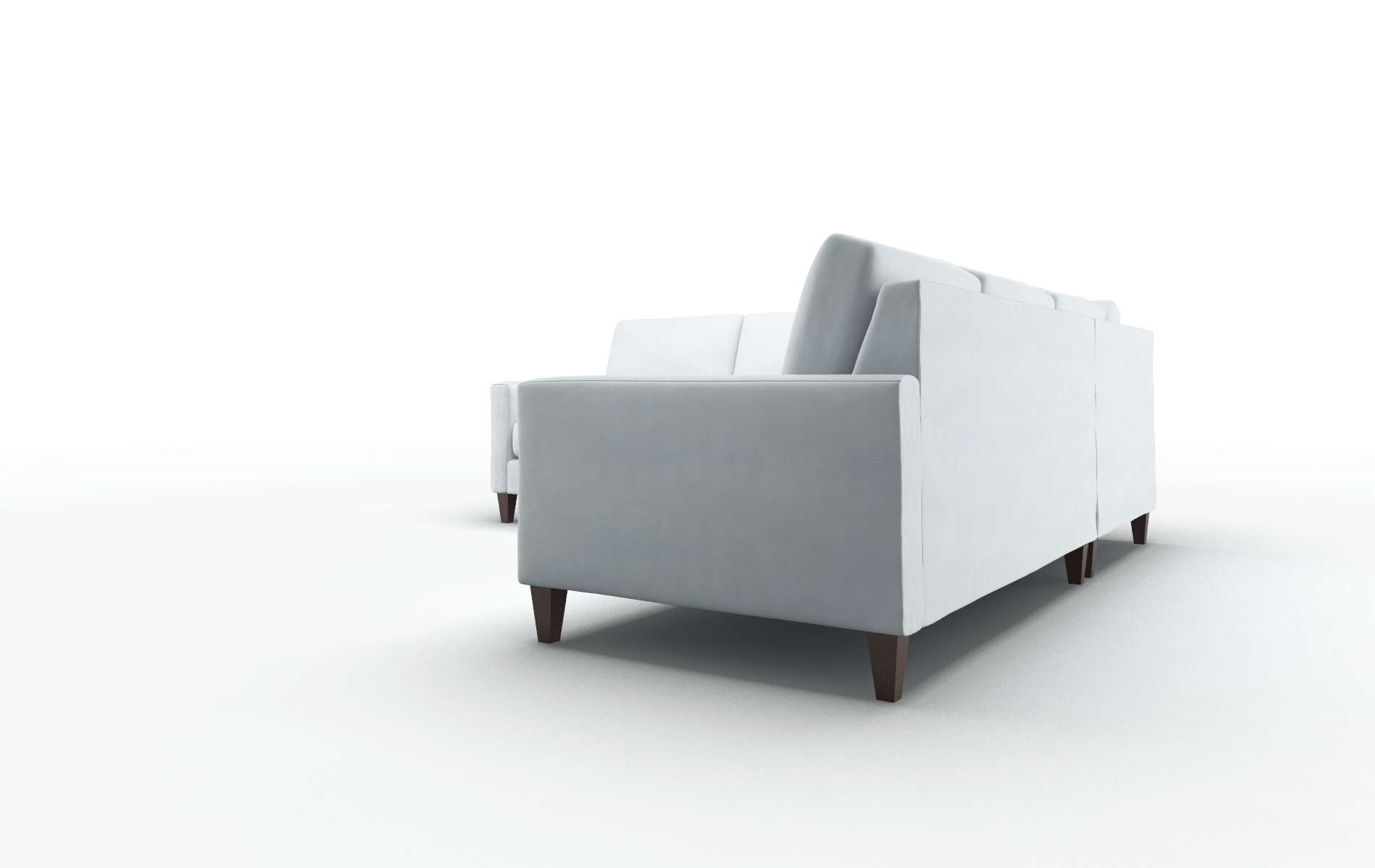 Cannes Hathaway Aqua Sectional espresso legs 4