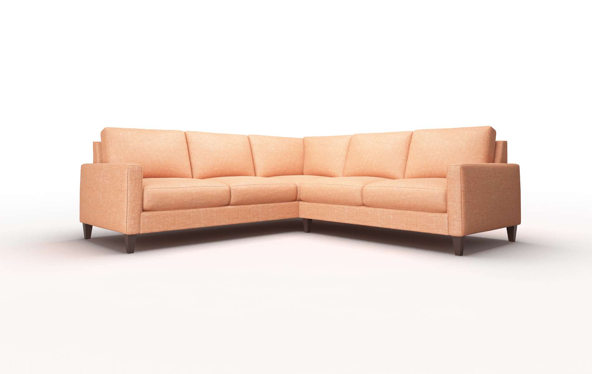 Cannes Hepburn Appricot Sectional espresso legs