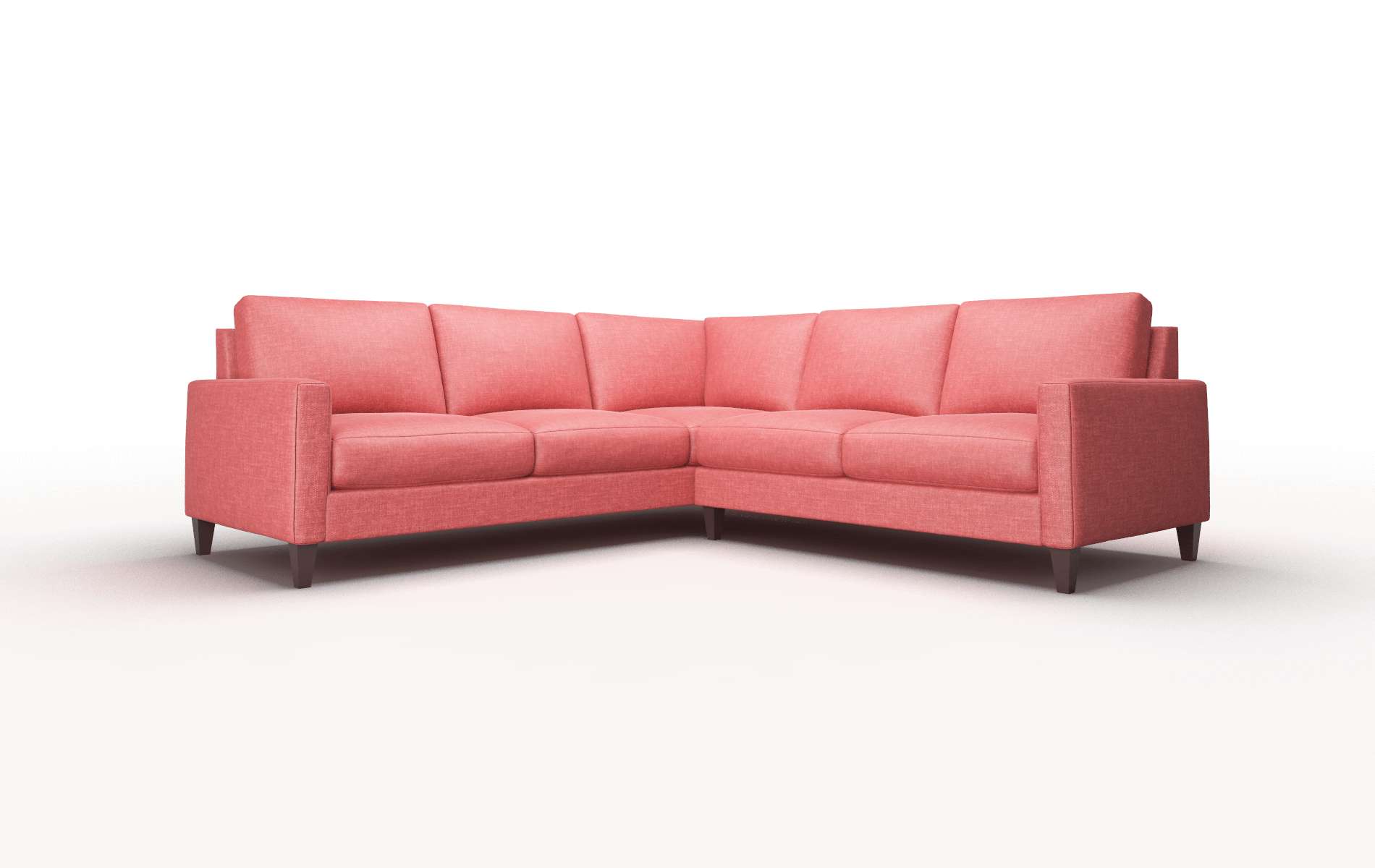 Cannes Leslie Poppy Sectional espresso legs
