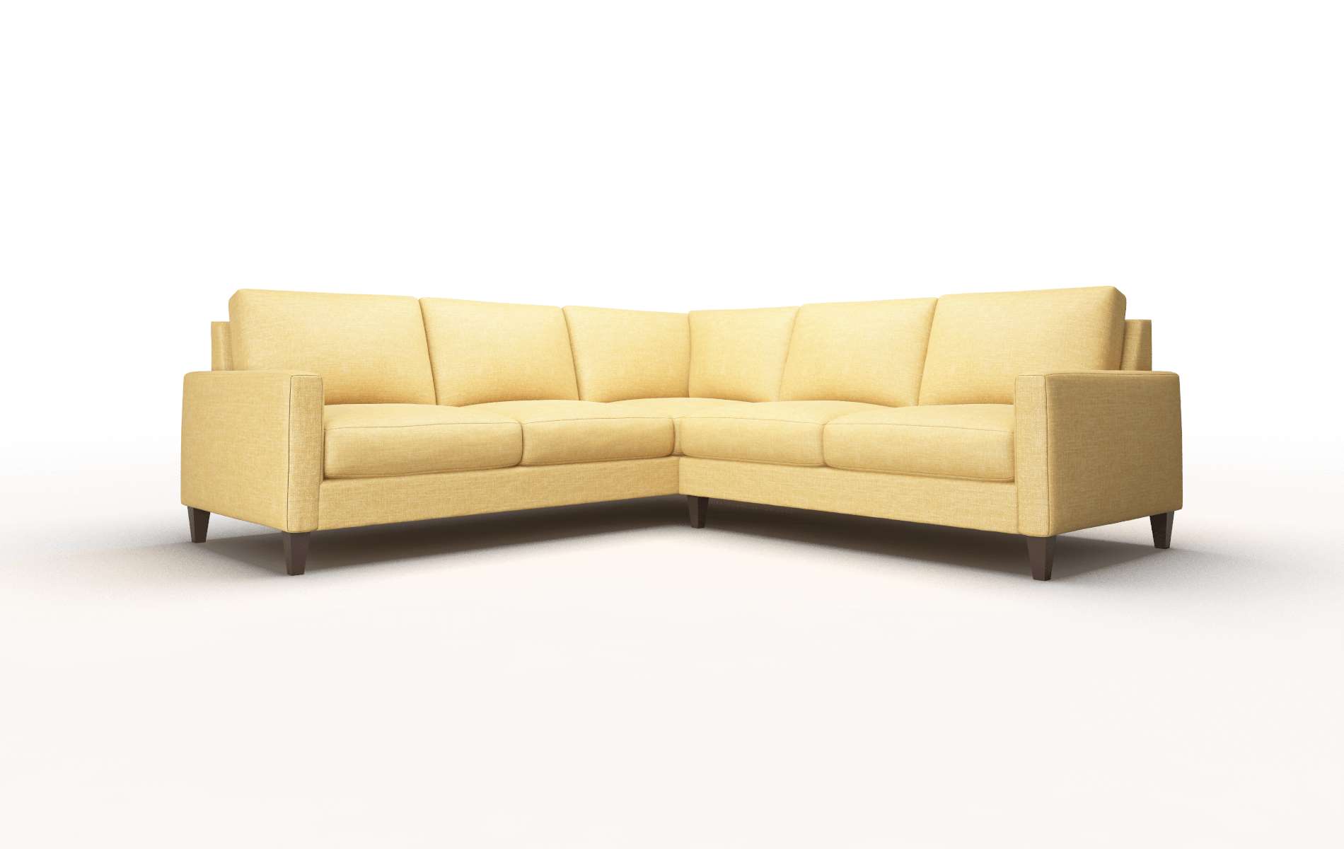 Cannes Leslie Saffron Sectional espresso legs