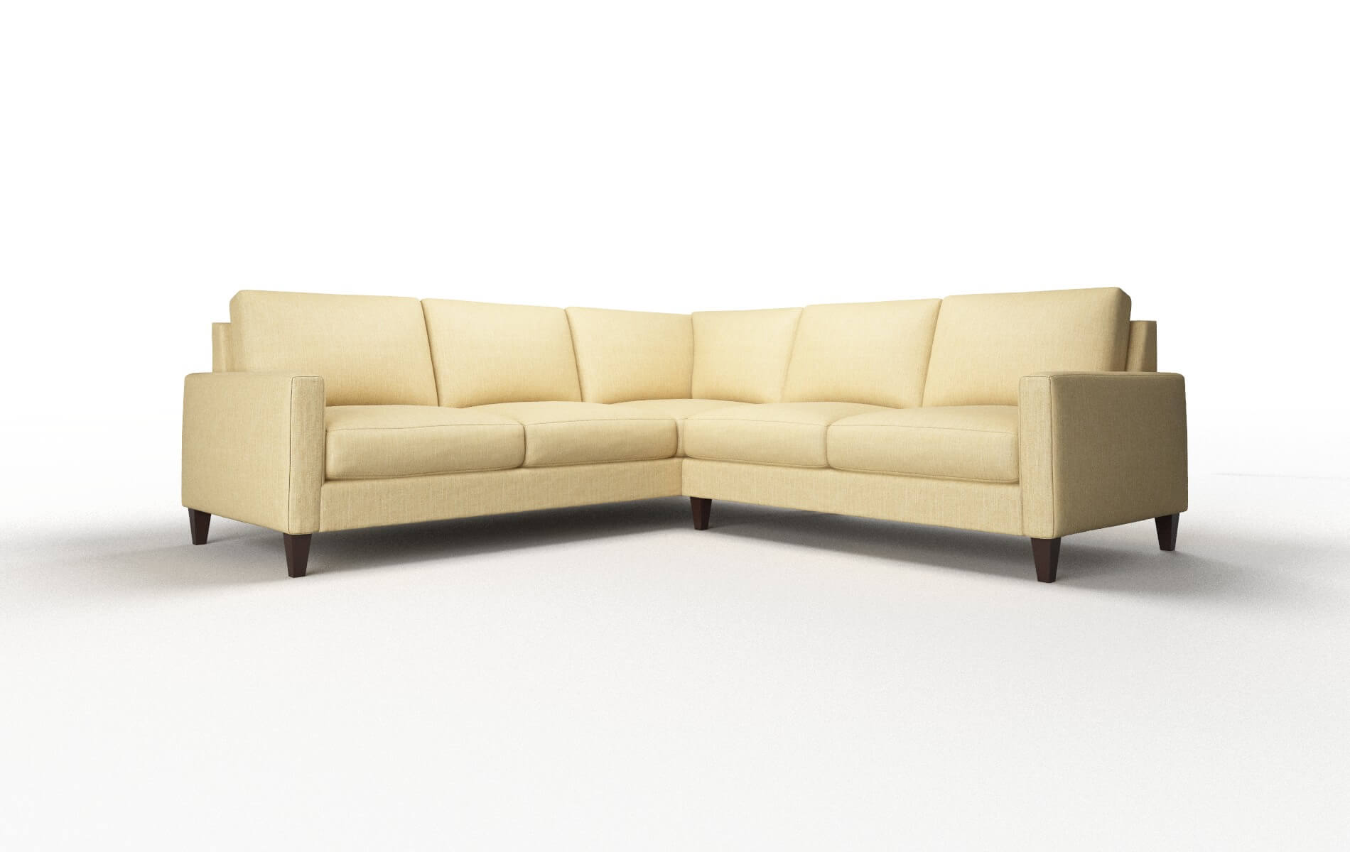 Cannes Malibu maize Sectional Espresso Legs  1