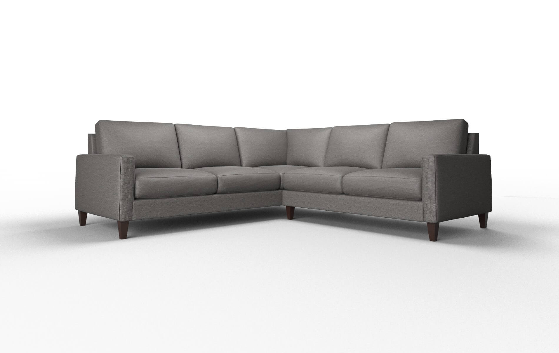 Cannes Oscar Grey Sectional espresso legs 1