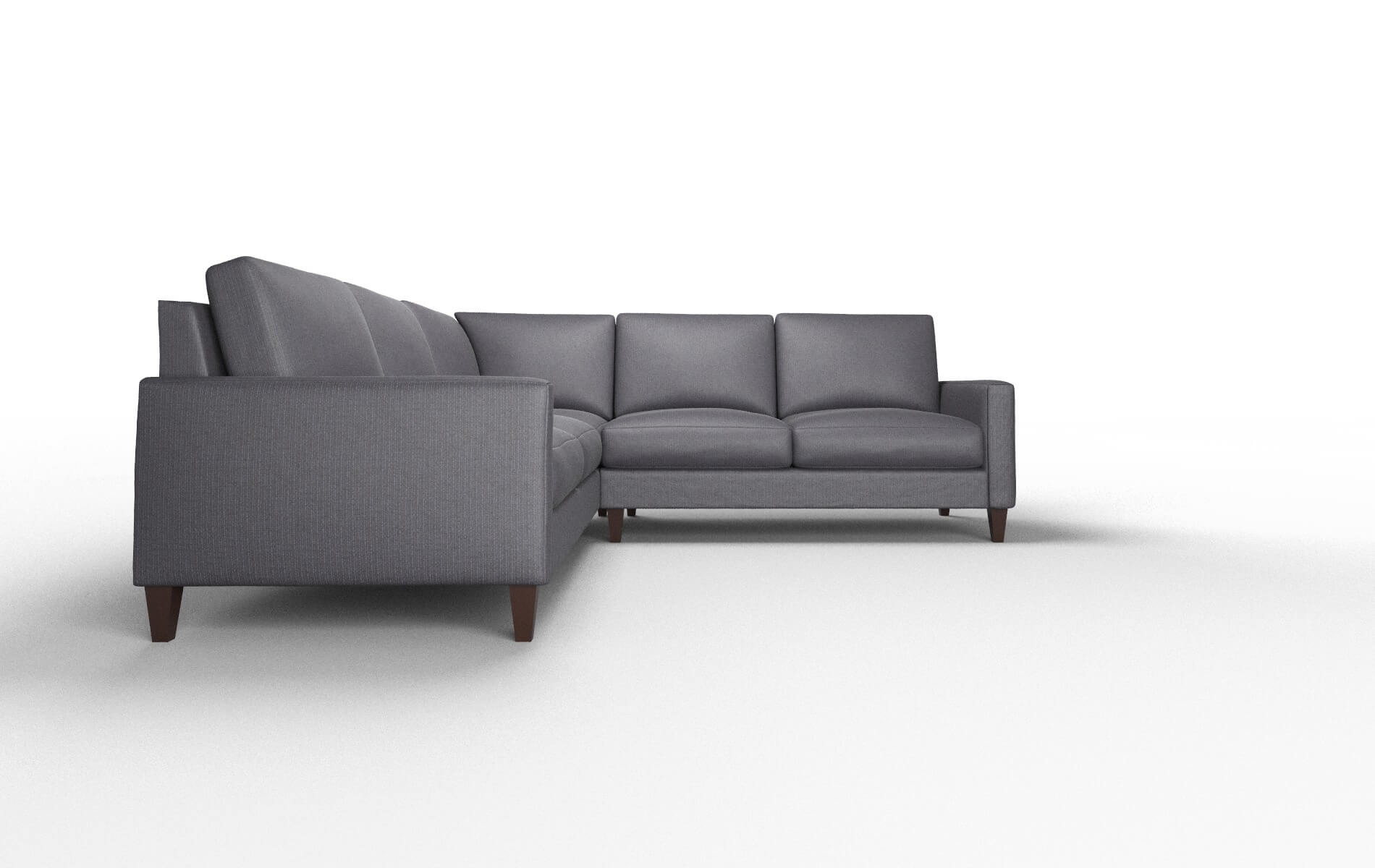 Cannes Parker Charcoal Sectional espresso legs 2