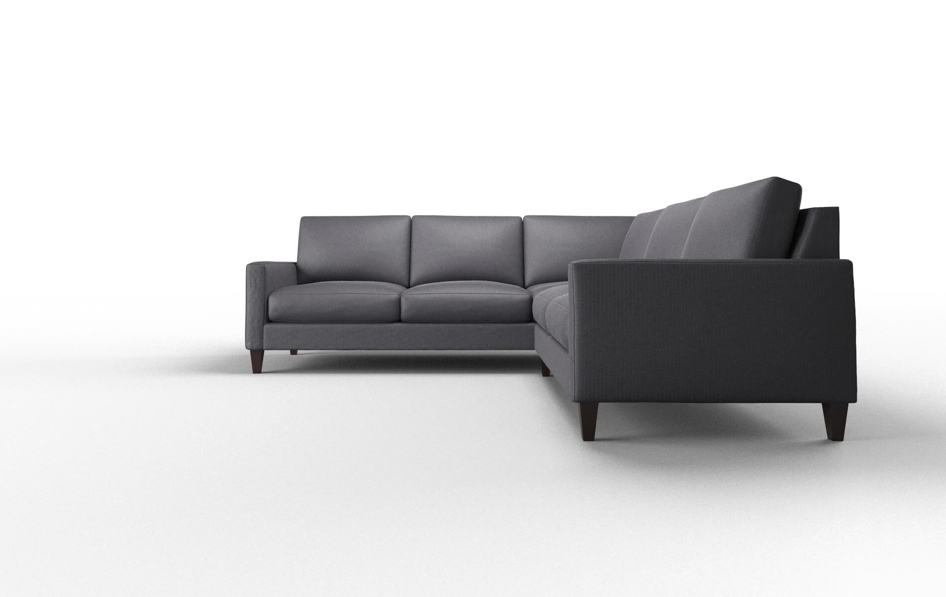 Cannes Parker Charcoal Sectional espresso legs 5
