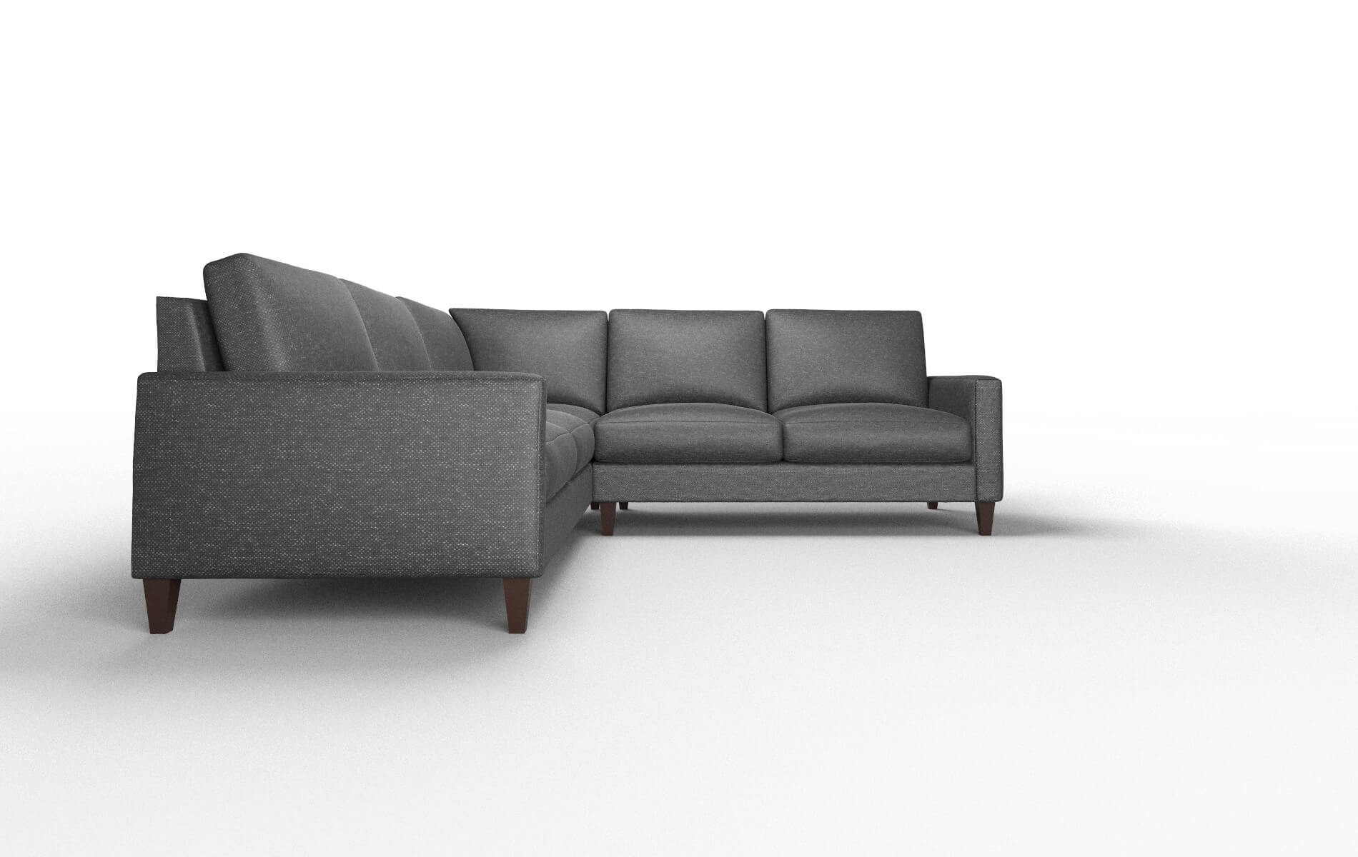 Cannes Phoenix Charcoal Sectional espresso legs 2
