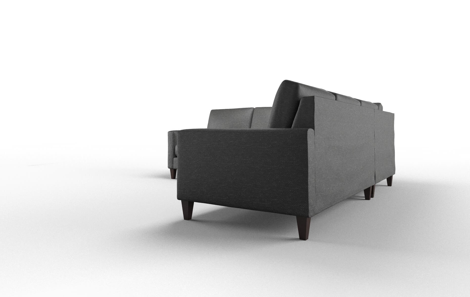 Cannes Phoenix Charcoal Sectional espresso legs 4