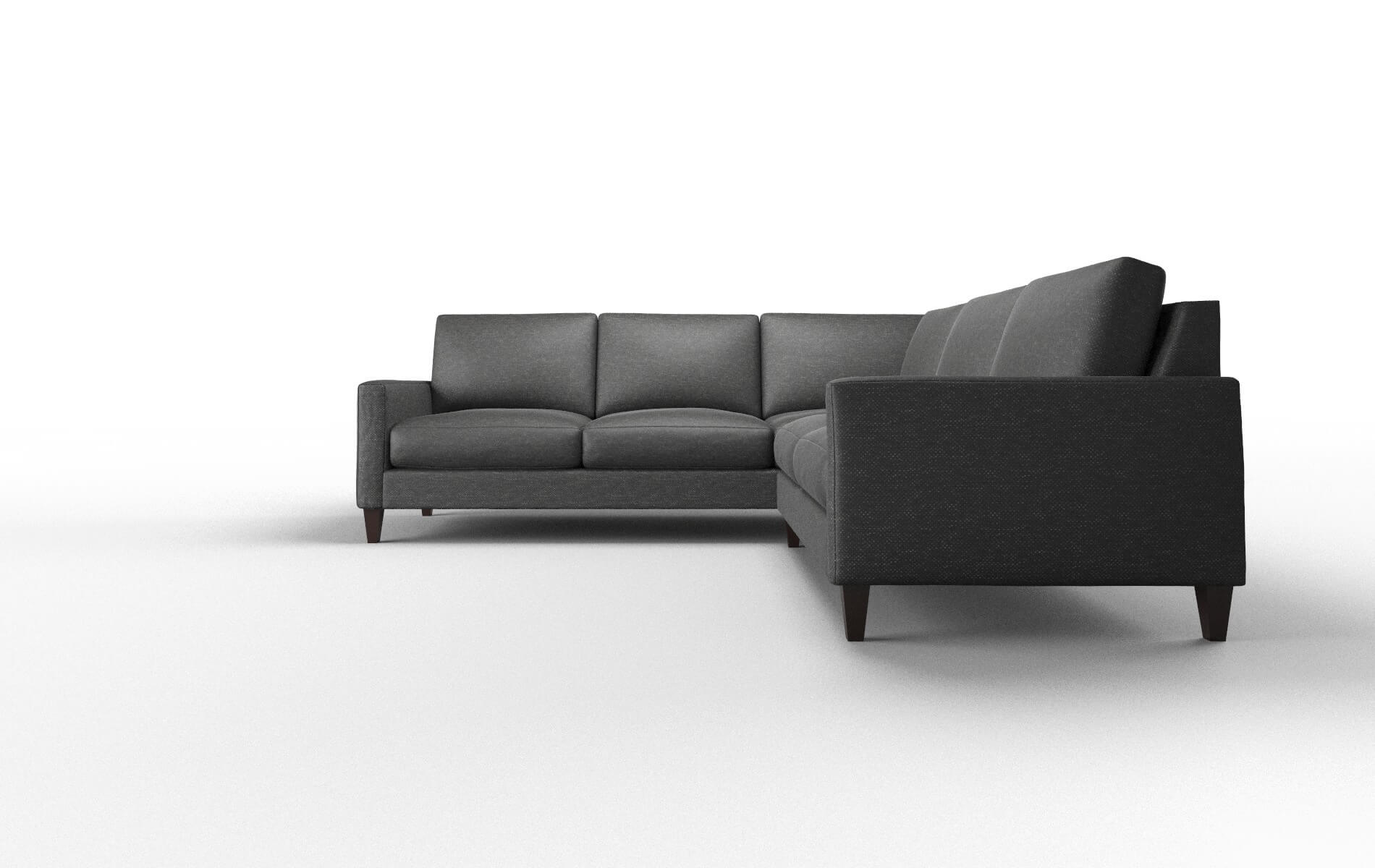 Cannes Phoenix Charcoal Sectional espresso legs 5