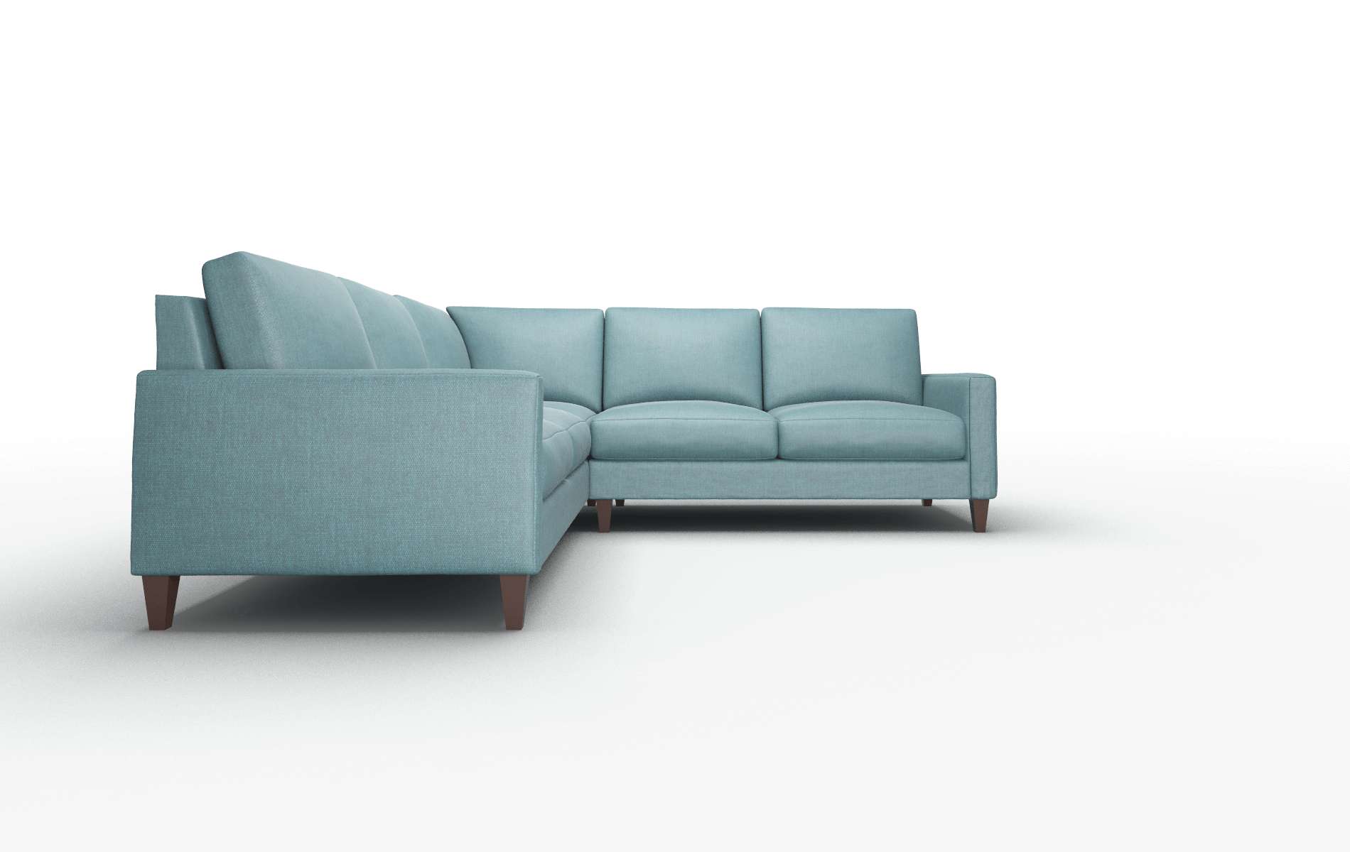 Cannes Rocket Peacock Sectional espresso legs 2