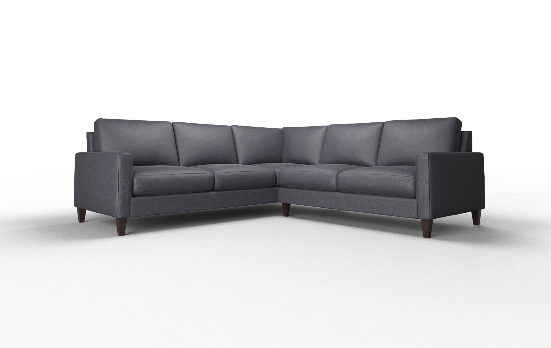 Cannes Sasha Navy Sectional espresso legs 1