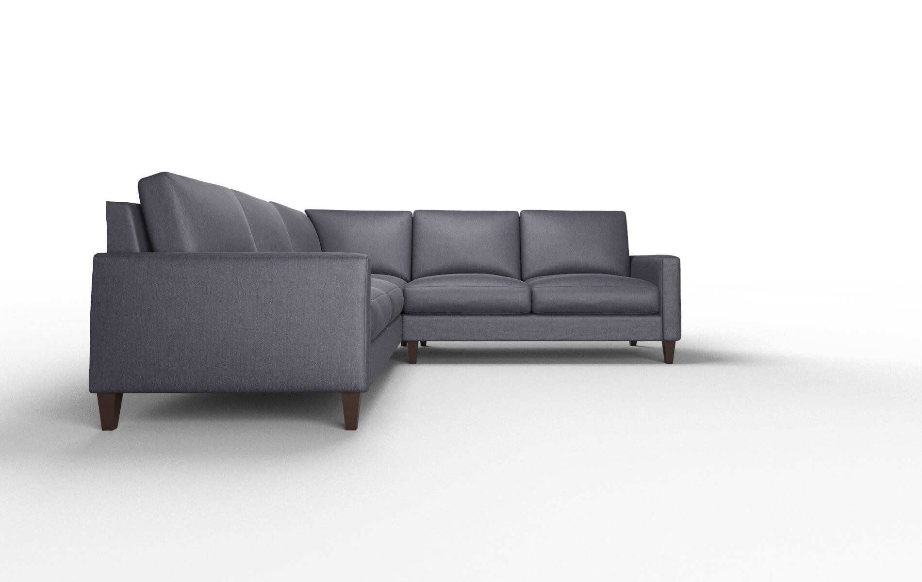 Cannes Sasha Navy Sectional espresso legs 2