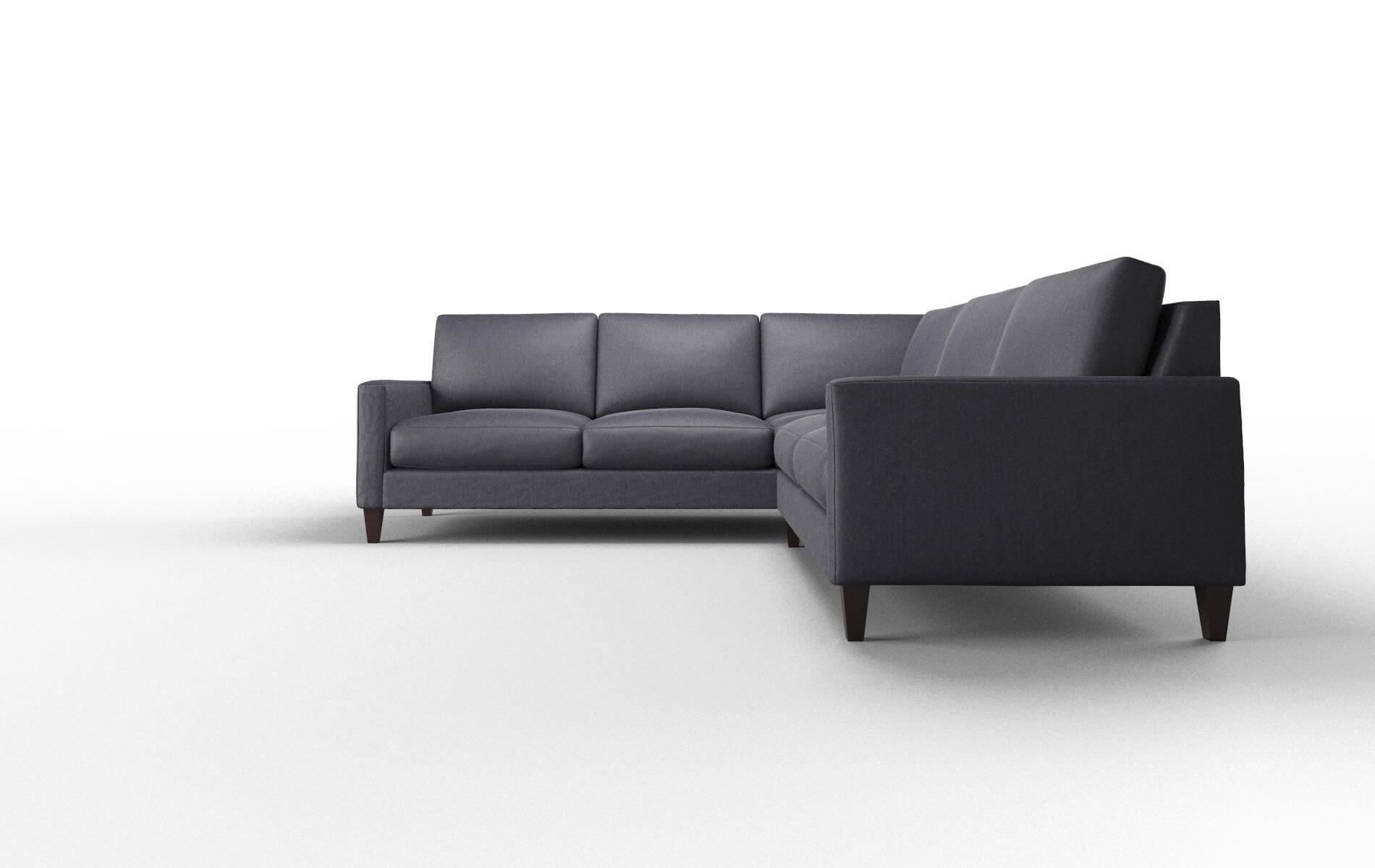 Cannes Sasha Navy Sectional espresso legs 5