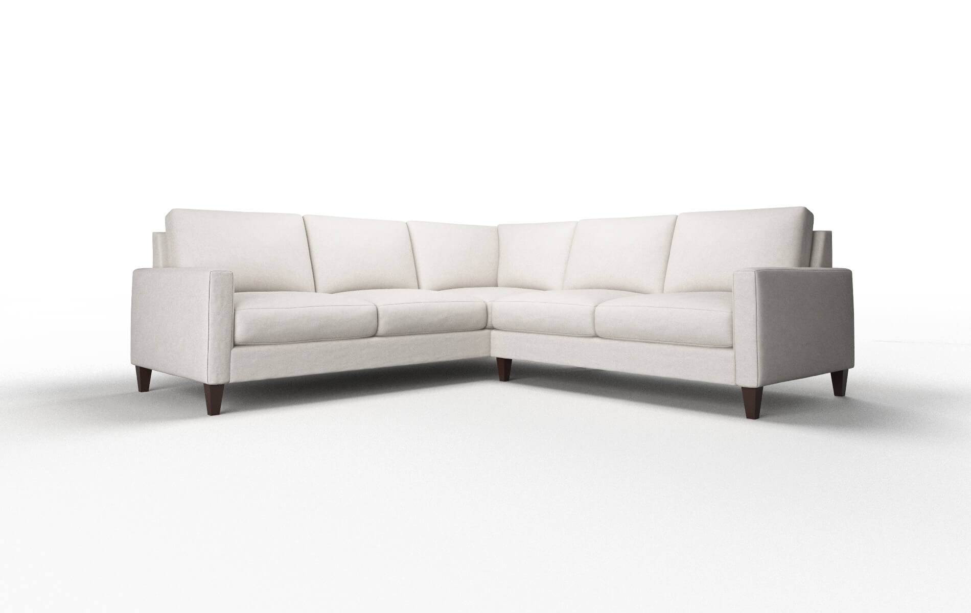 Cannes Suave Dove Sectional espresso legs 1