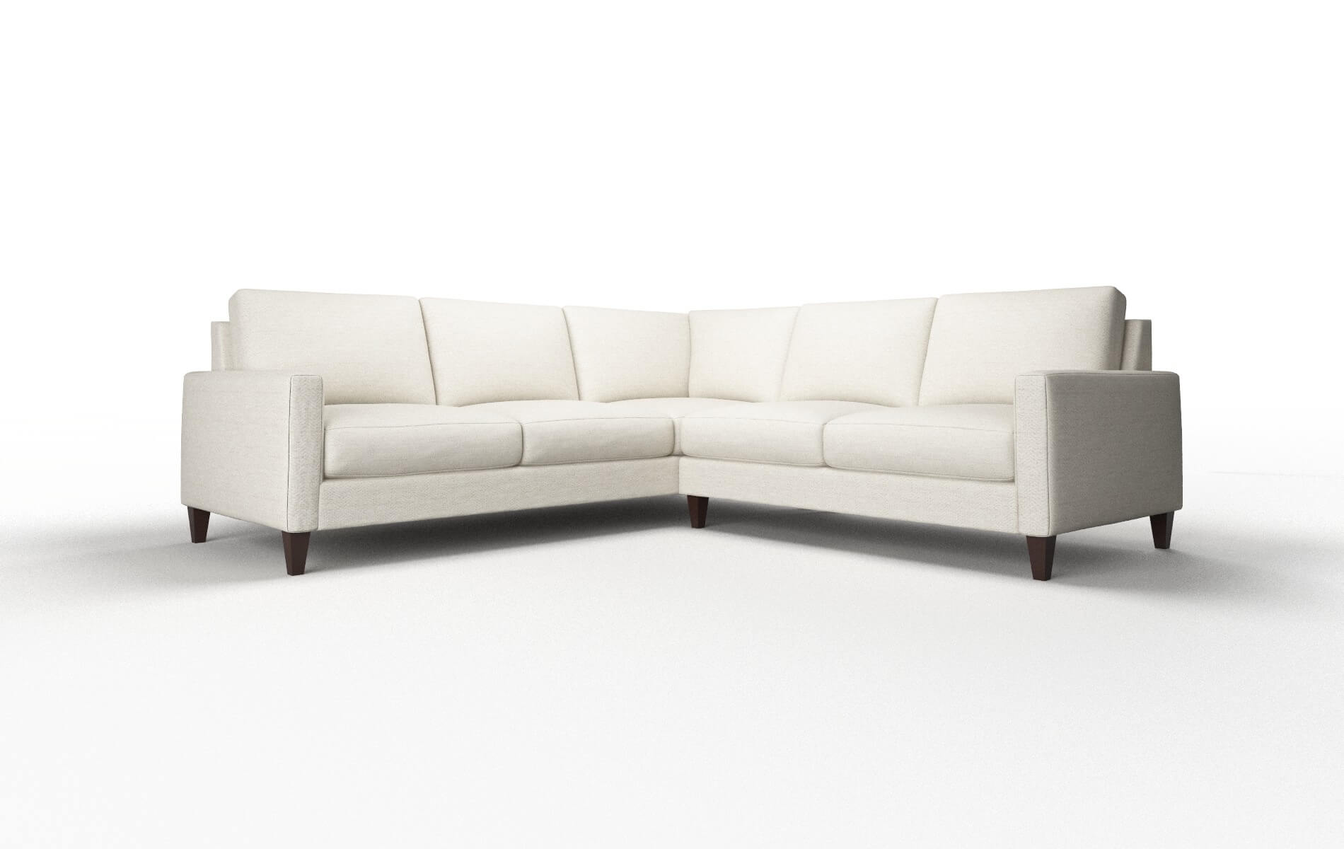 Cannes Venus Cream Sectional espresso legs 1