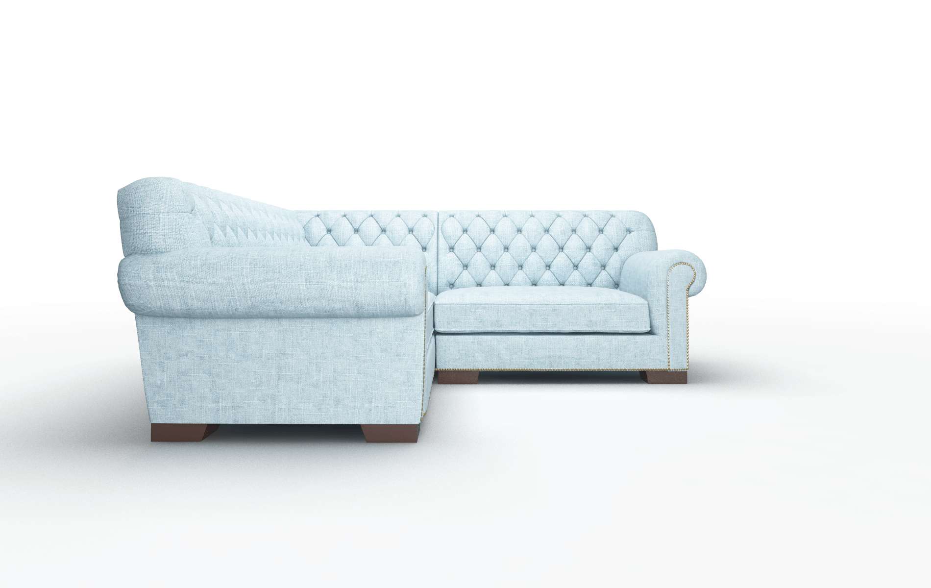 Chester Atlas Turquoise Sectional espresso legs 2