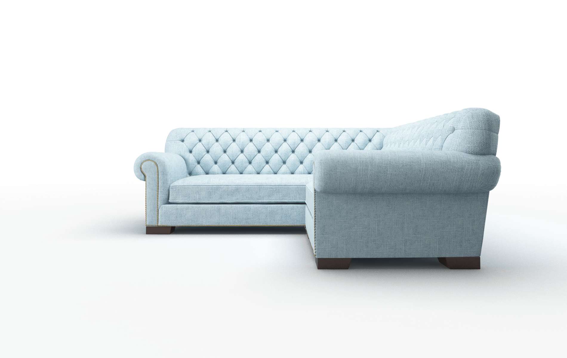 Chester Atlas Turquoise Sectional espresso legs 5