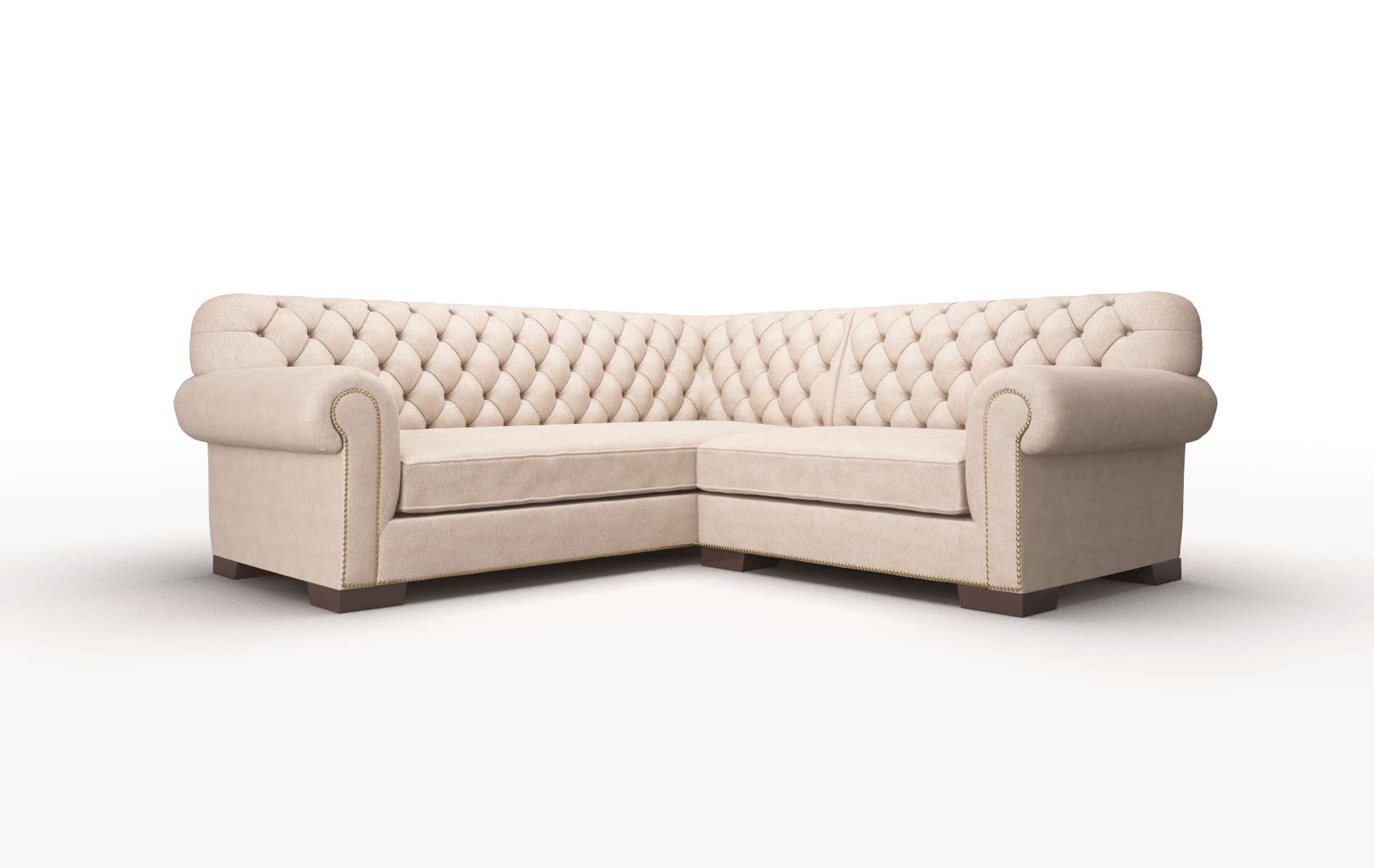 Chester Bella Pewter Sectional espresso legs