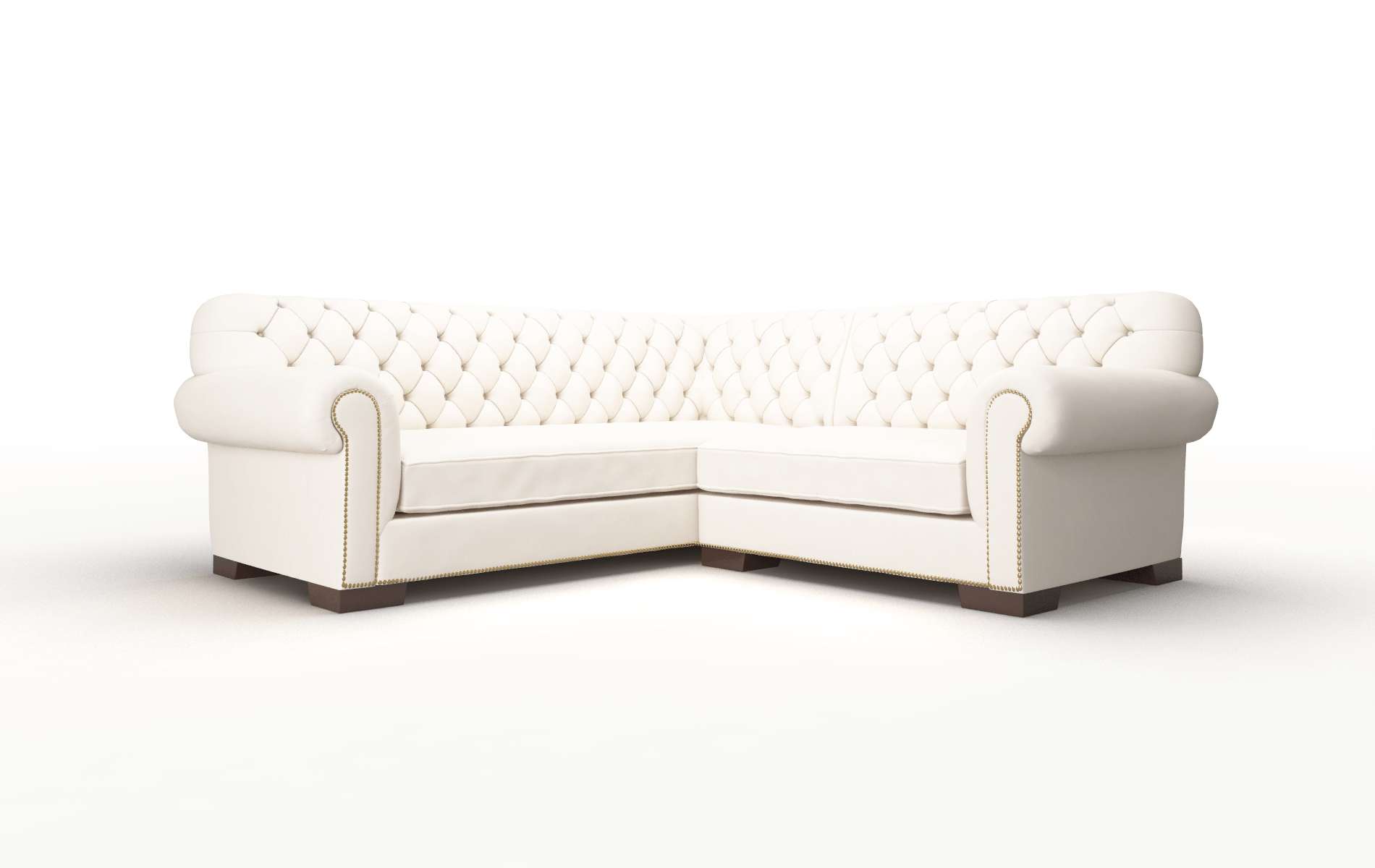 Chester Blanche milky Sectional Espresso Legs  1