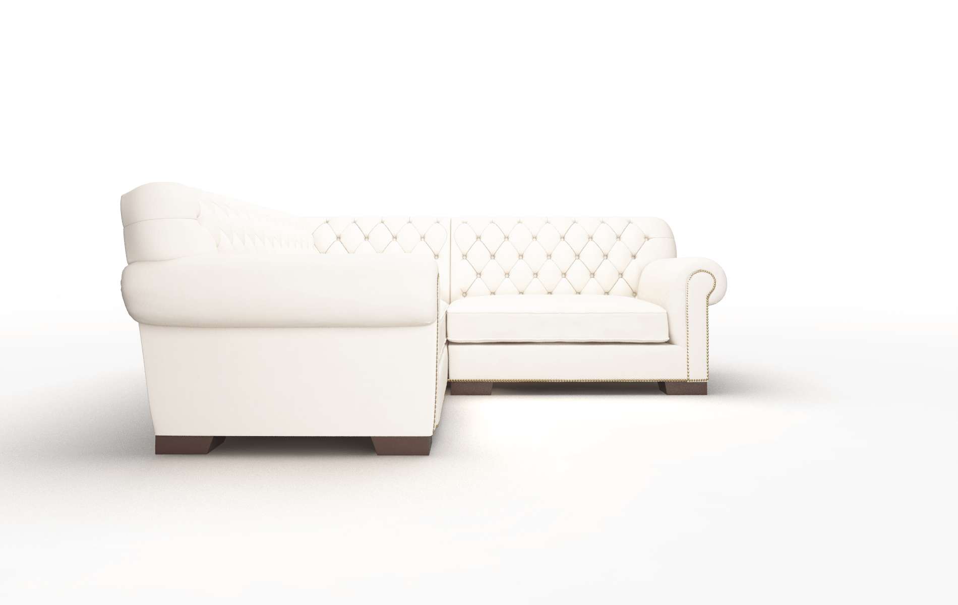 Chester Blanche Milky Sectional espresso legs 2