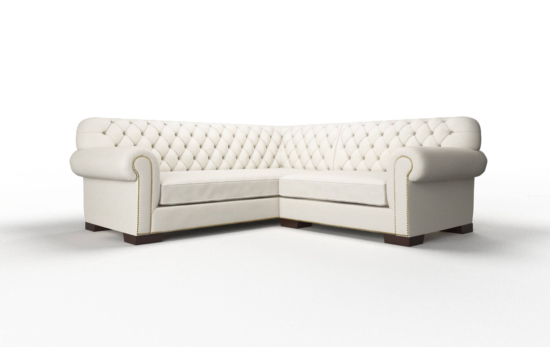 Chester Bungalow Ivory Sectional espresso legs 1