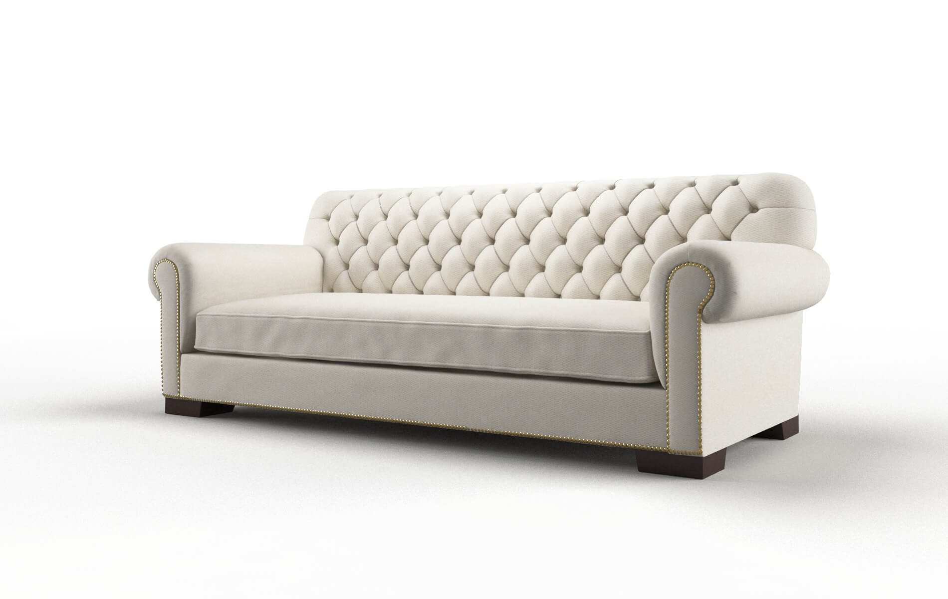 Chester Bungalow Ivory Sofa espresso legs 4