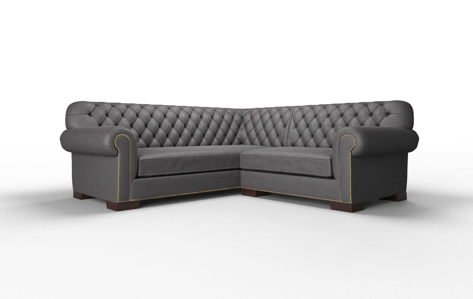 Chester Catalina Charcoal Sectional espresso legs 1