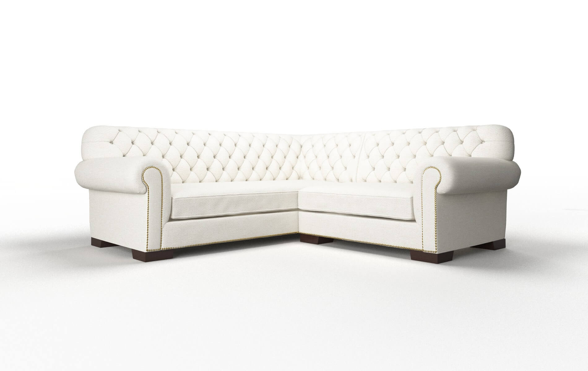 Chester Catalina Ivory Sectional espresso legs