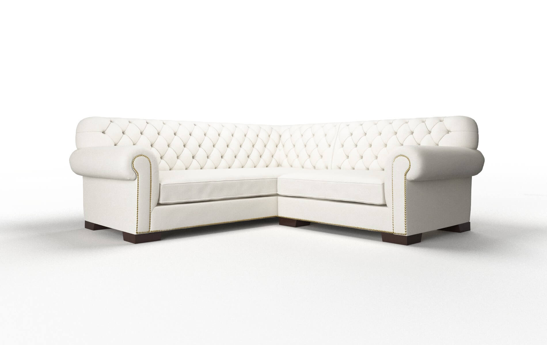 Chester Cosmo ivory Sectional Espresso Legs  1