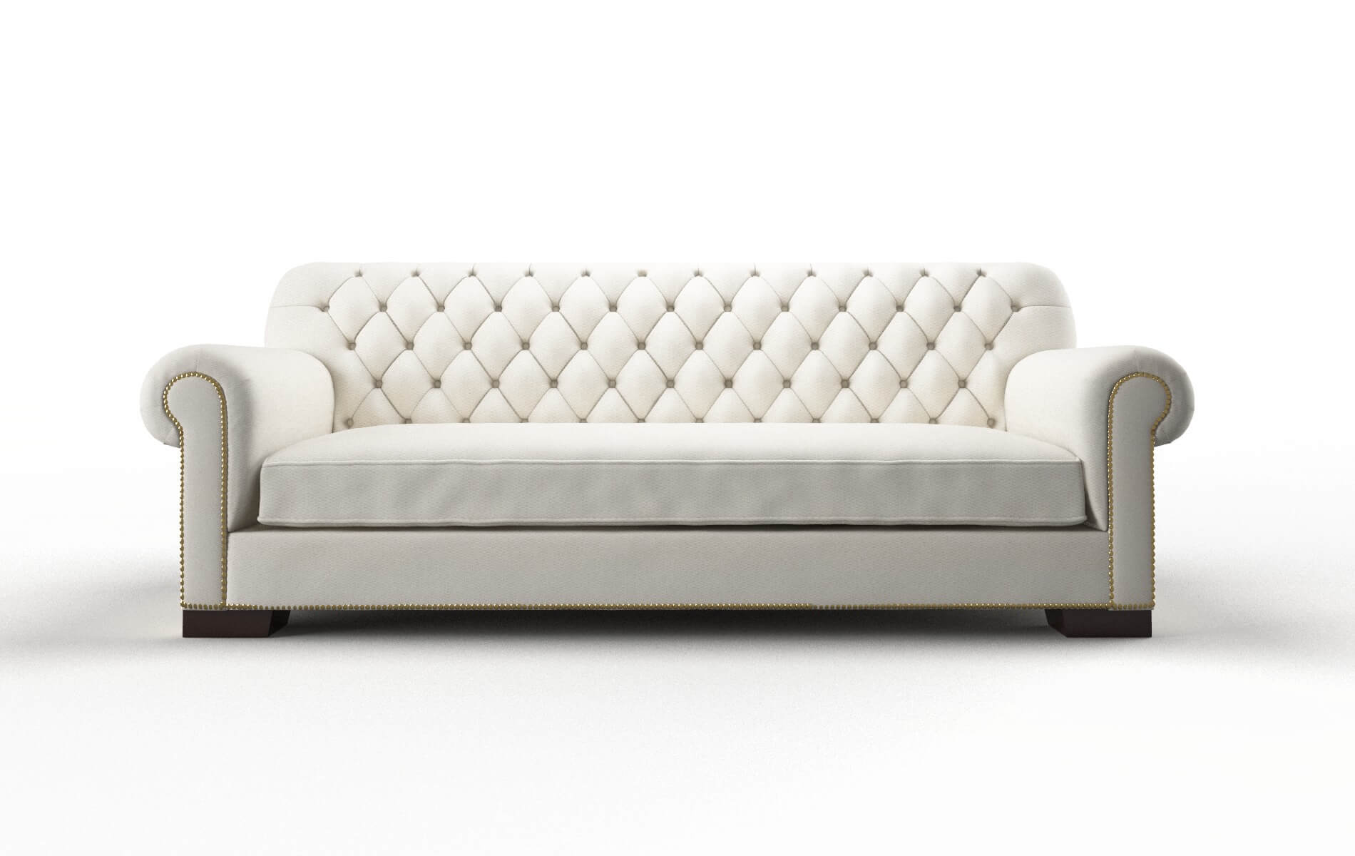 Chester Cosmo Ivory Sofa espresso legs 1