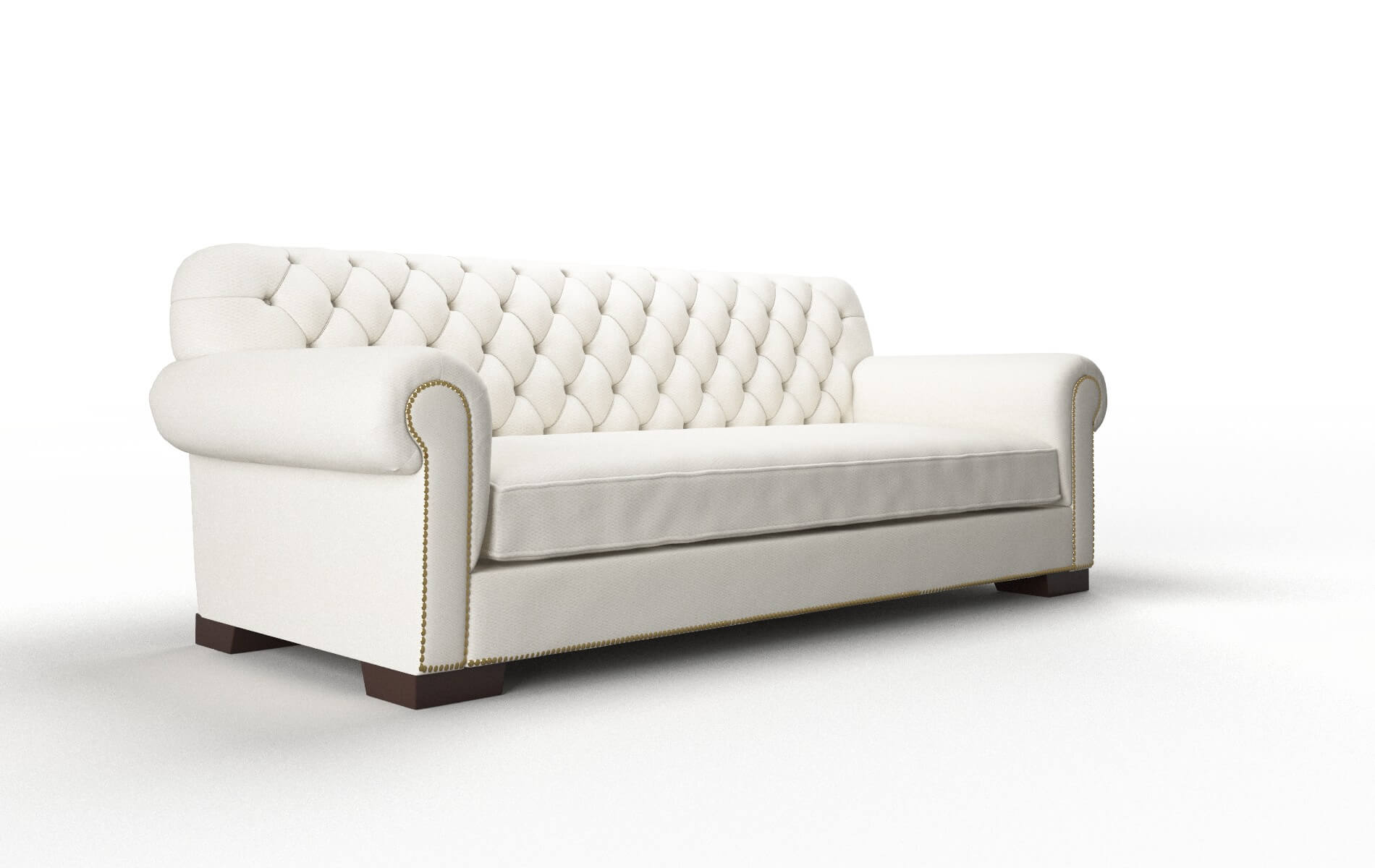 Chester Cosmo Ivory Sofa espresso legs 2