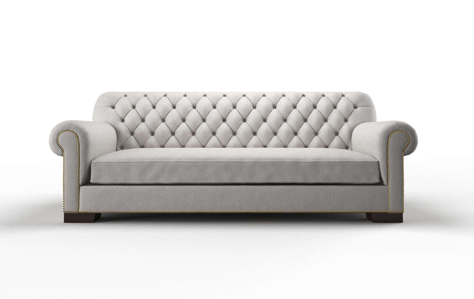 Chester Cosmo Silver Sofa espresso legs 1