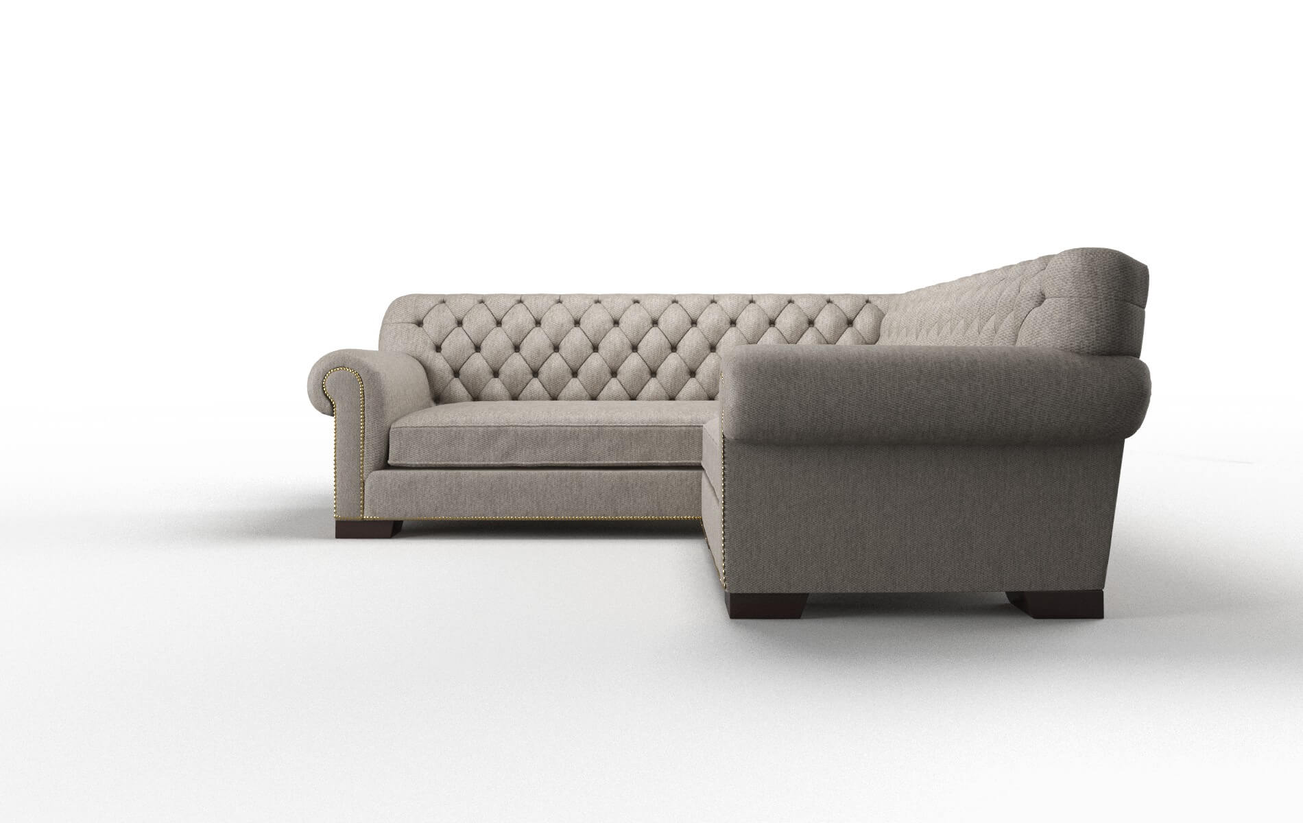 Chester Cosmo Taupe Sectional espresso legs 5