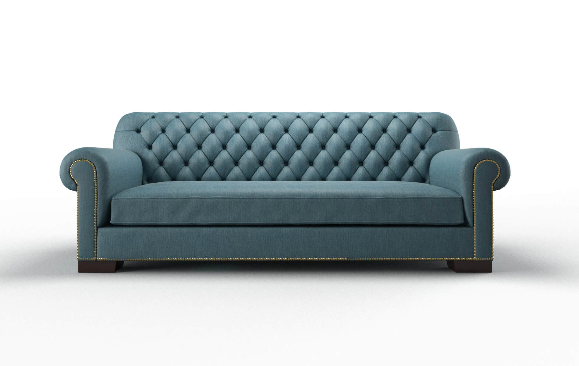 Chester Cosmo Teal Sofa espresso legs 1